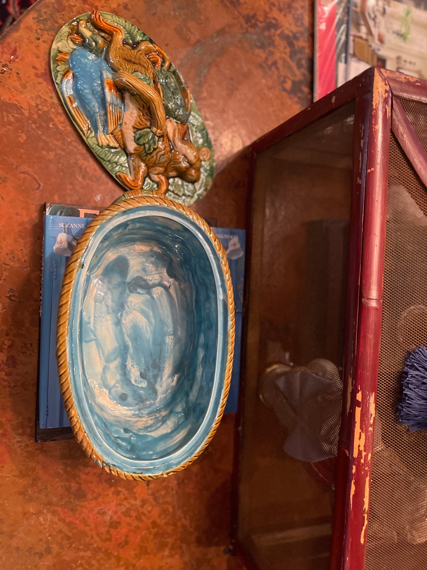 Majolica Style Hunt Tureen, Vintage