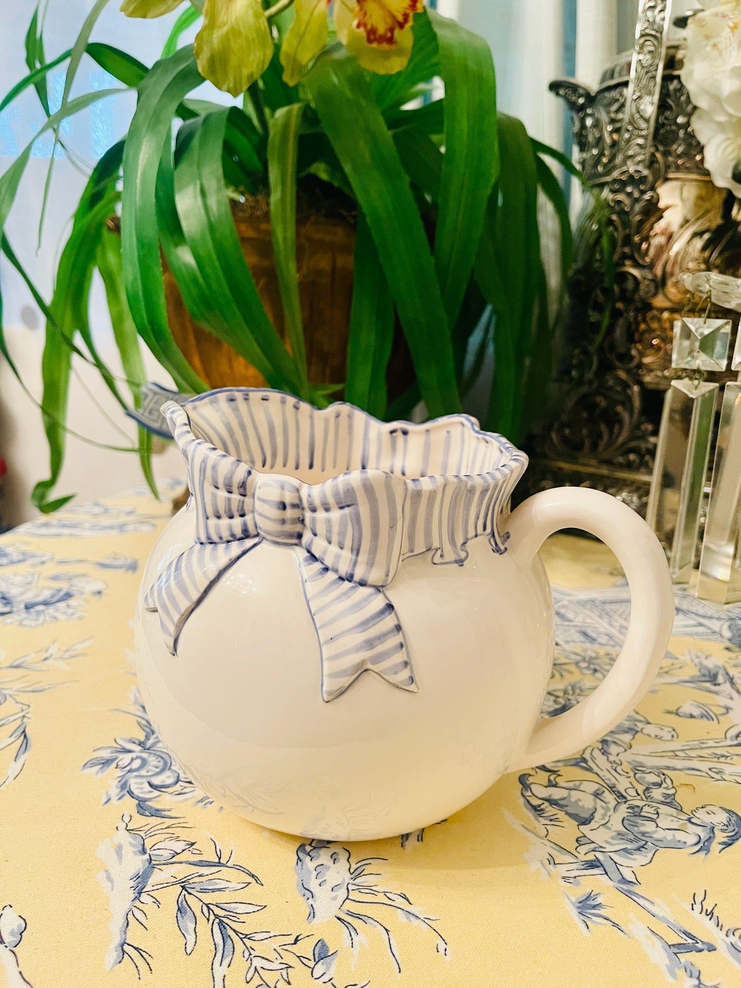 Haldon Group Blue Stripe Bow Pitcher