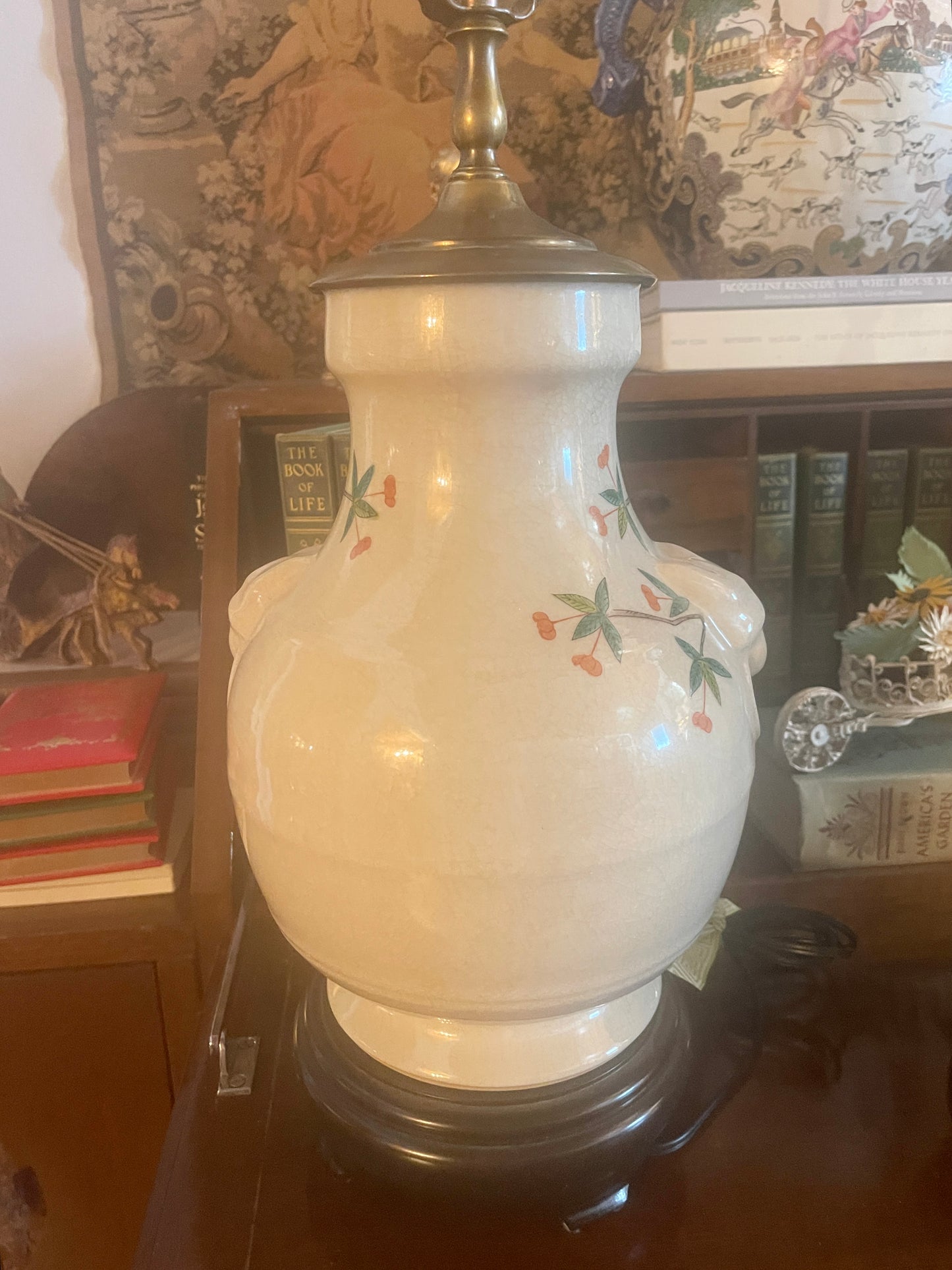 Pair of Chinoiserie Lamps, Vintage Chinese Porcelain