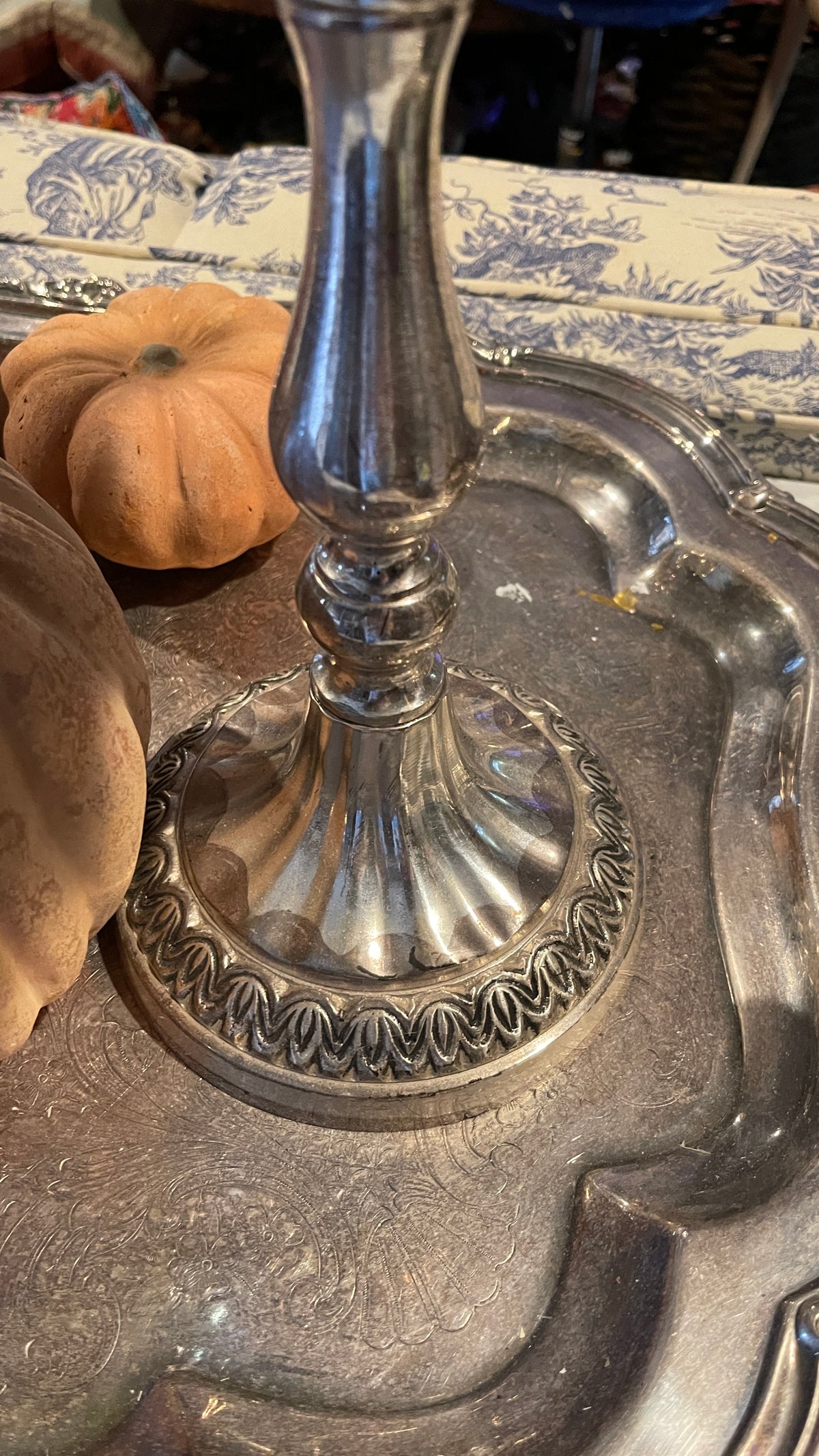 Pair of Vintage Silver-Plated Rococo Revival Pedestal Centerpiece Bowls, Estate Sourced