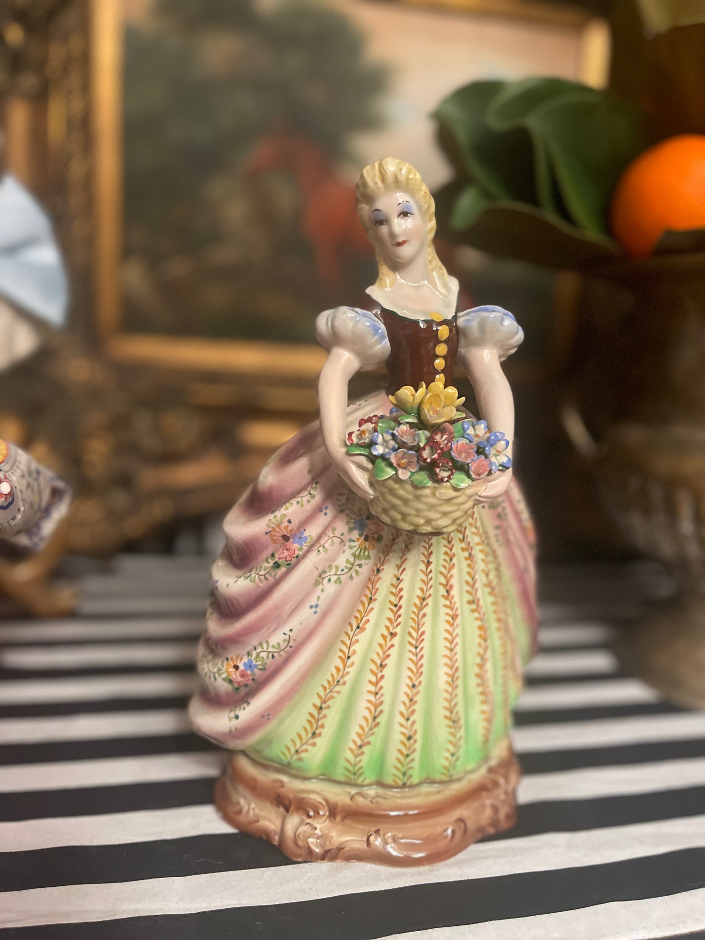 Italian Statutte, Lady with Flowers