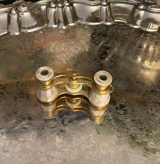 Lefils Paris Opera Glasses, Mother of Pearl and Brass