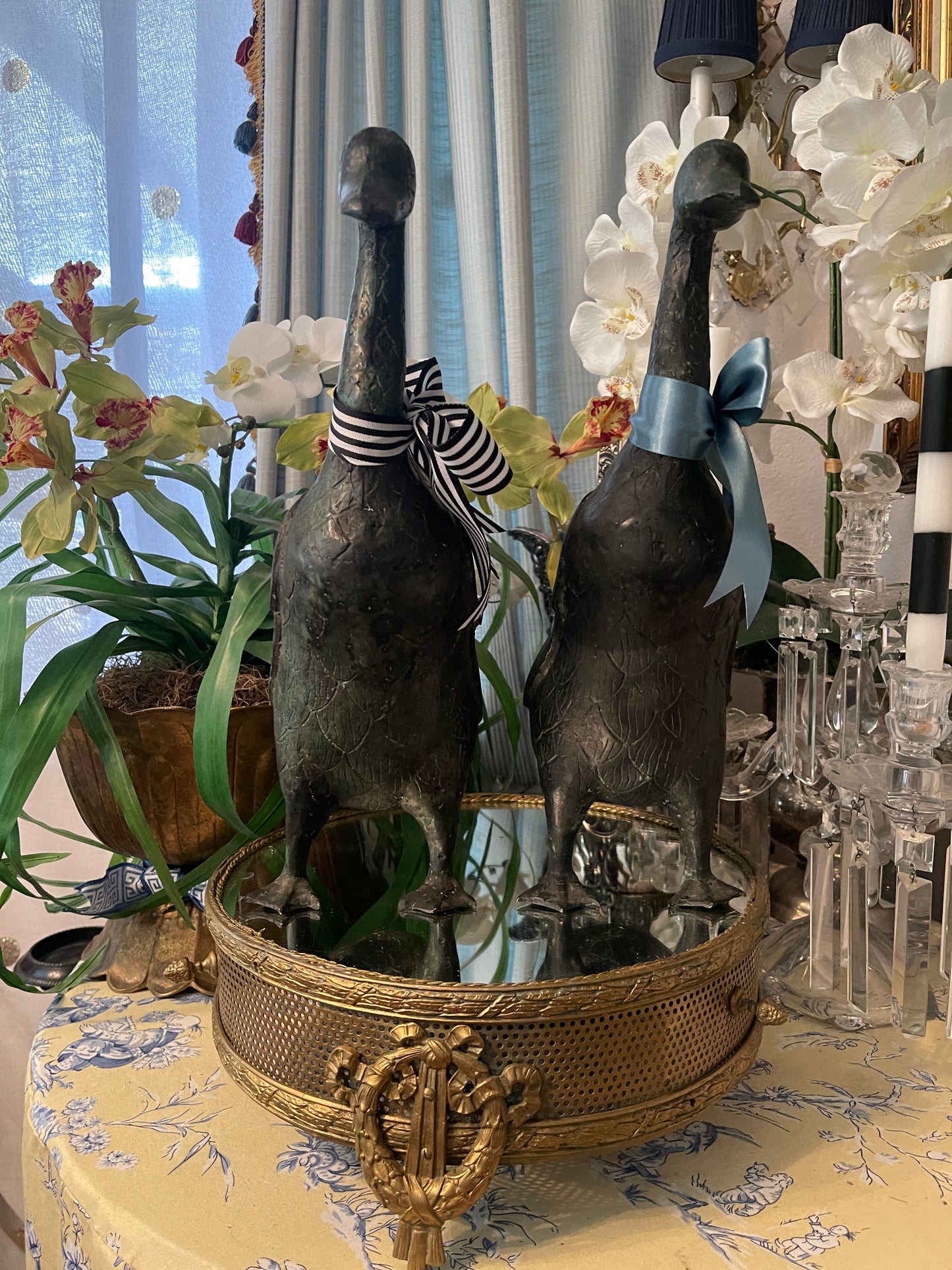 Vintage Cast Metal Goose, Two Available