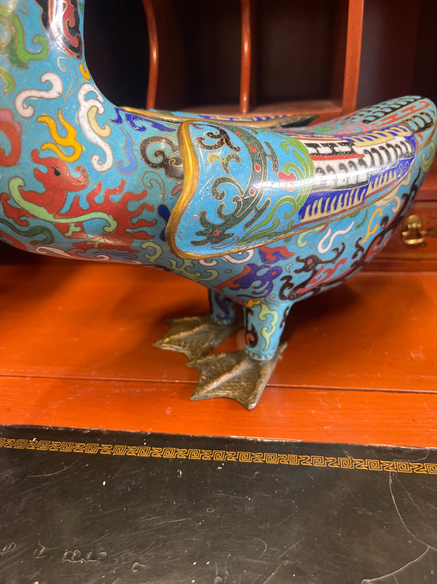 Pair of 1940s Chinese Cloisonne Ducks- FANTASTIC