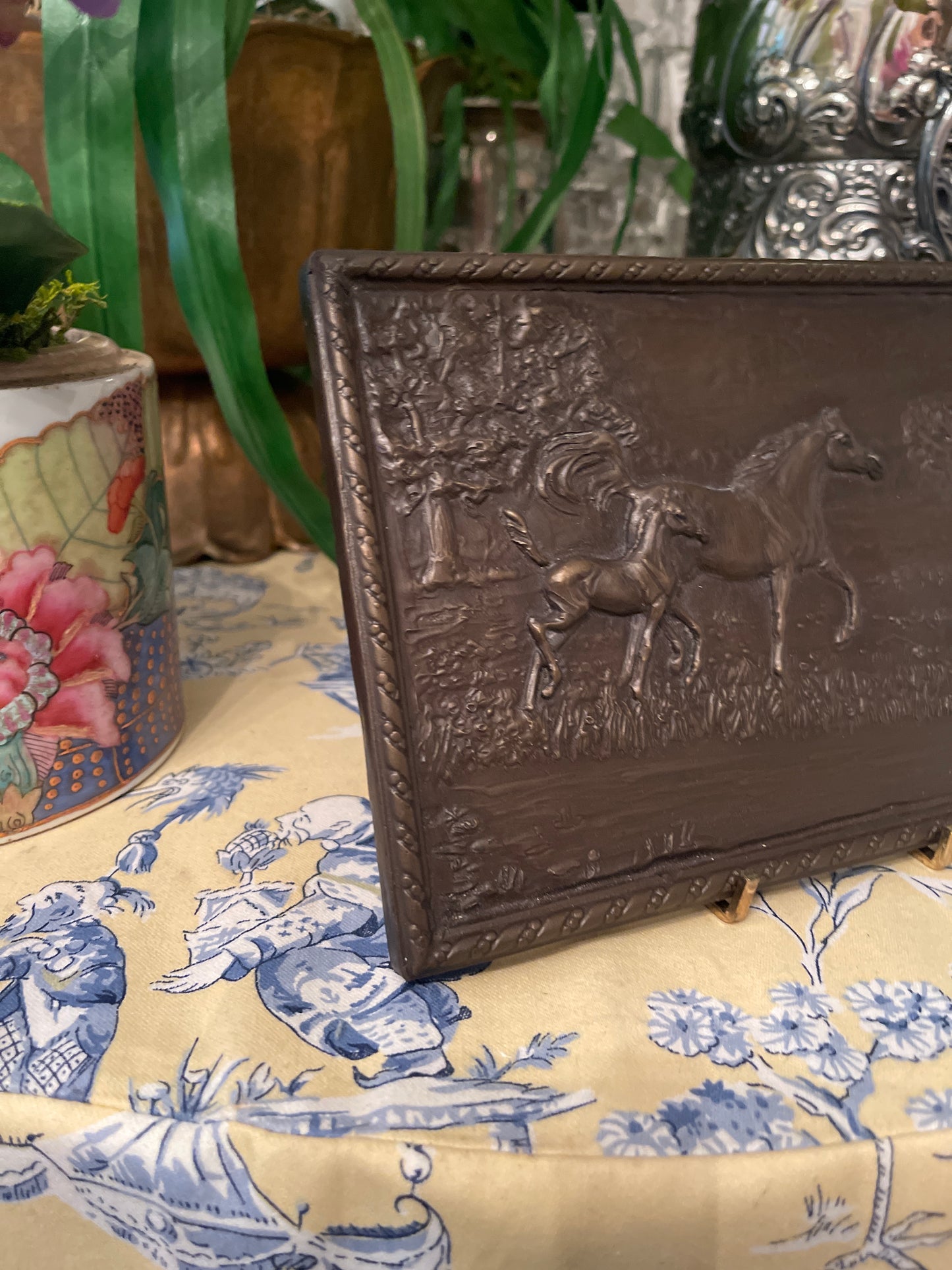 Cast Bronze Arabian Horse Plaque by Karen Kasper, Artist Signed