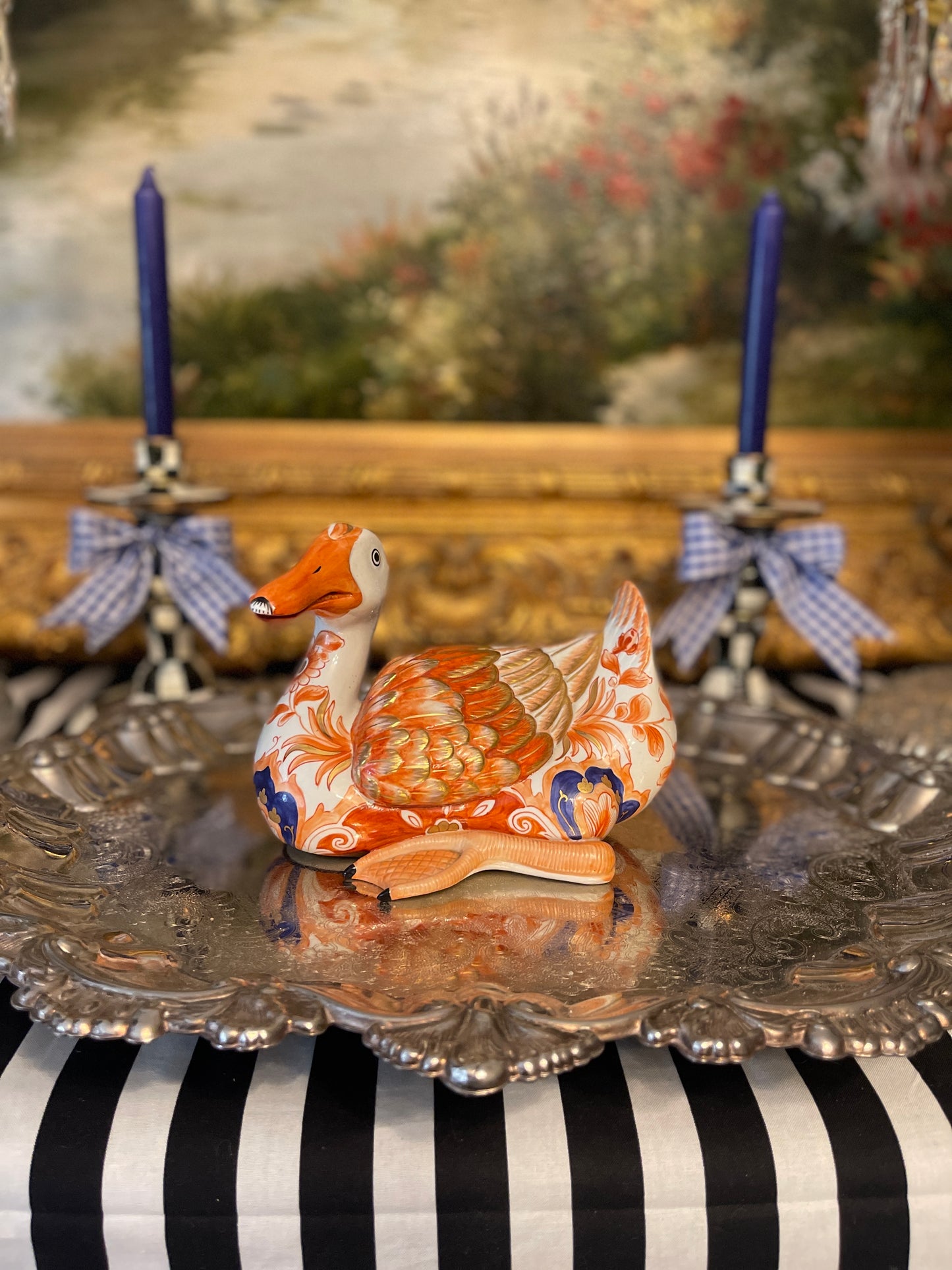 Vintage Chinoiserie Imari Style Duck, Made in Italy for Paul Hanson