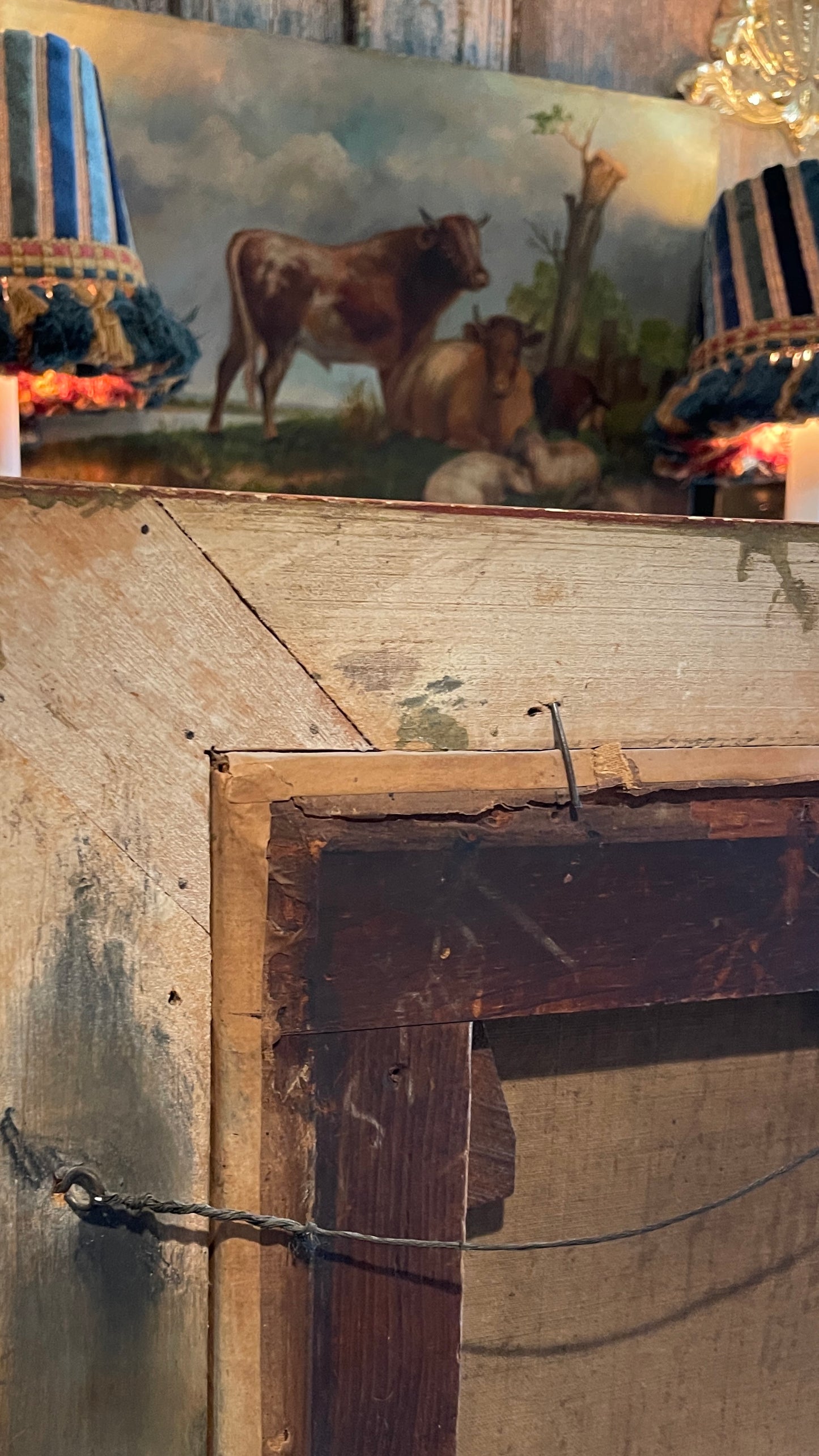 19th-Century European Oil Painting of Market Scene, Florence in an Exceptional Barbizon Frame