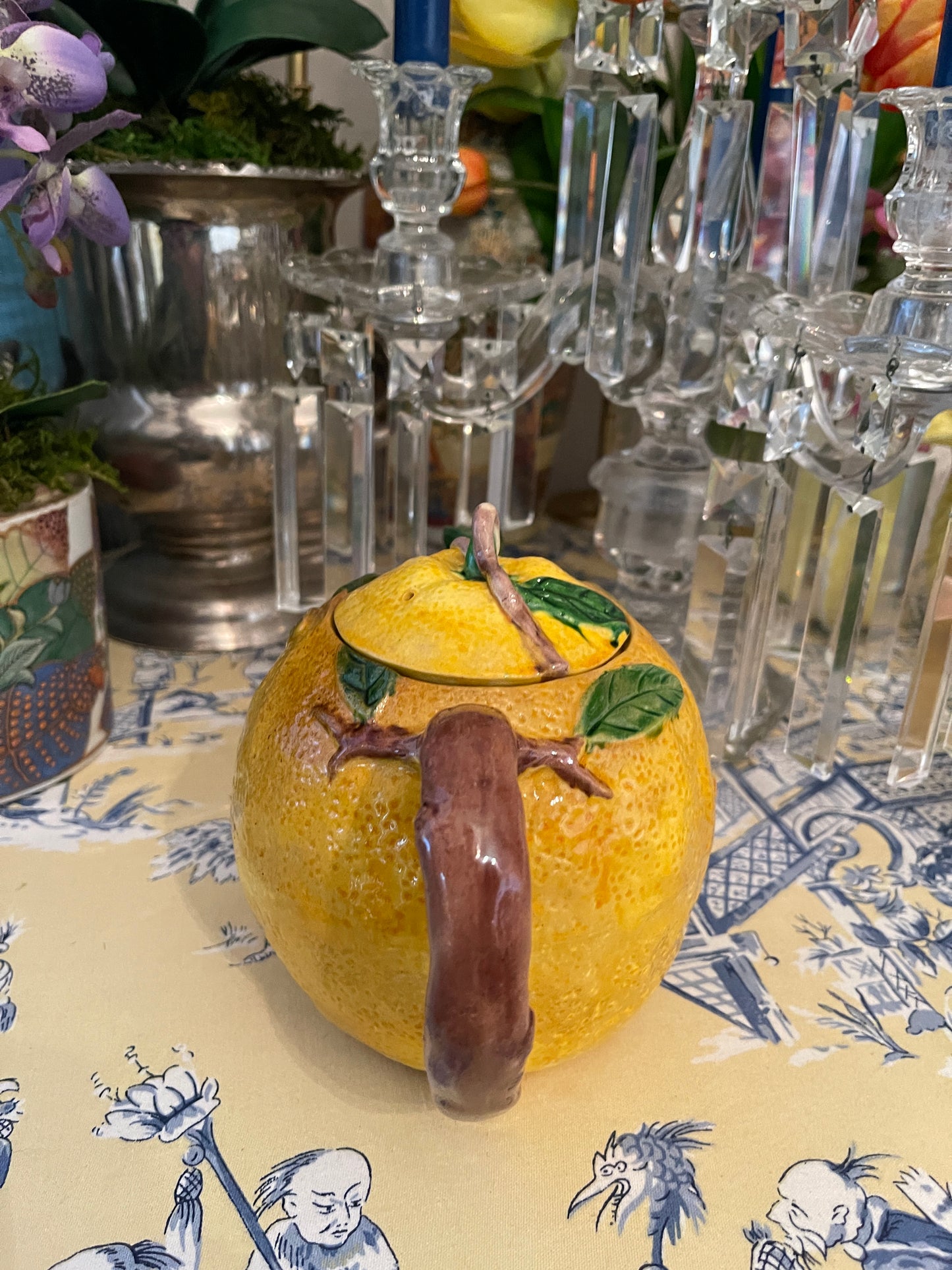 Vintage Majolica Lemon Tea Set, Made in Japan