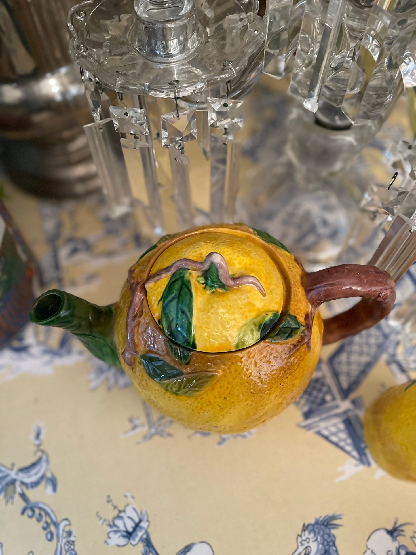 Vintage Majolica Lemon Tea Set, Made in Japan