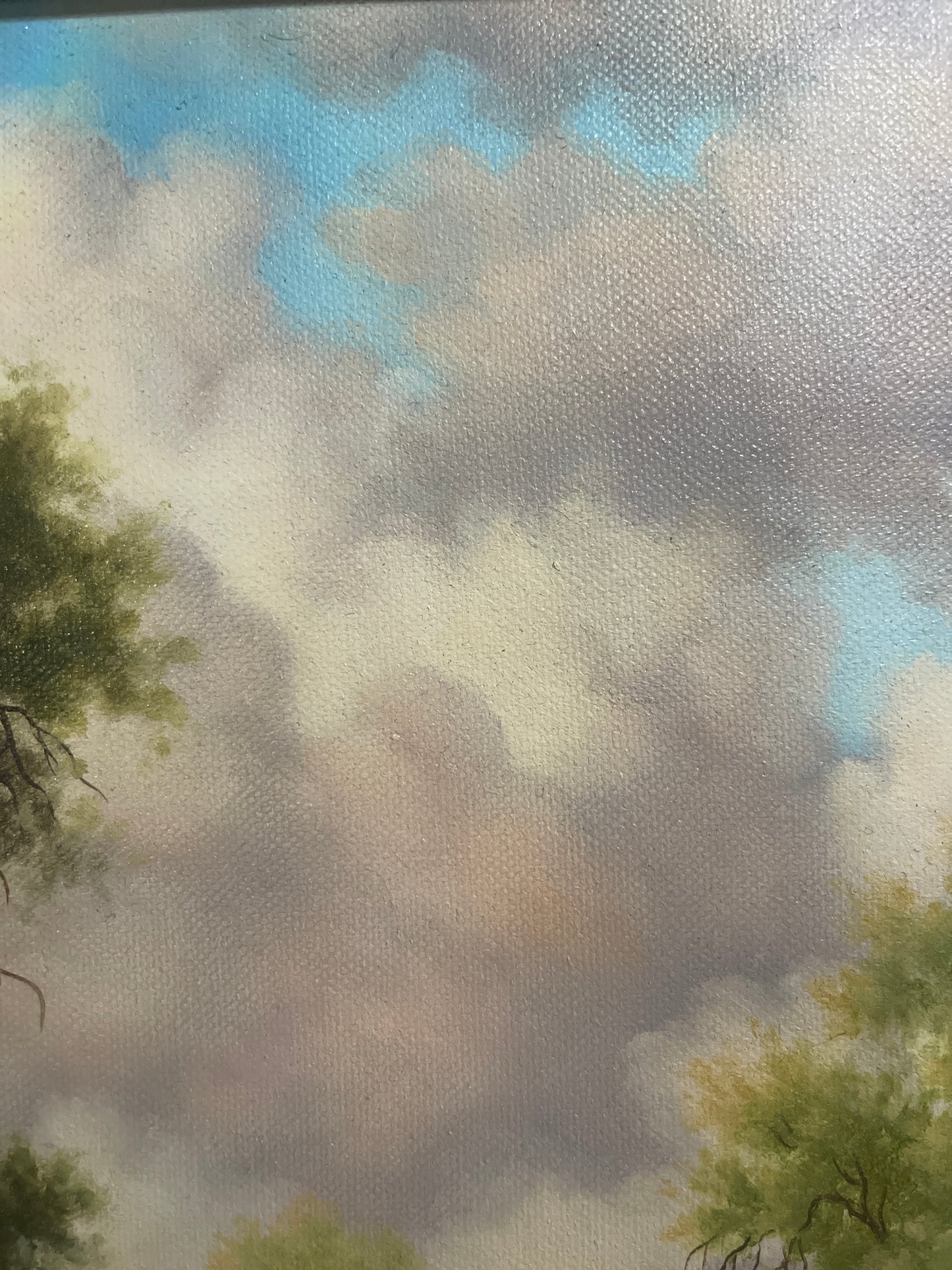 Vintage Texas Hill Country Landscape with Bluebonnets by Listed Artist, Judy Gibson