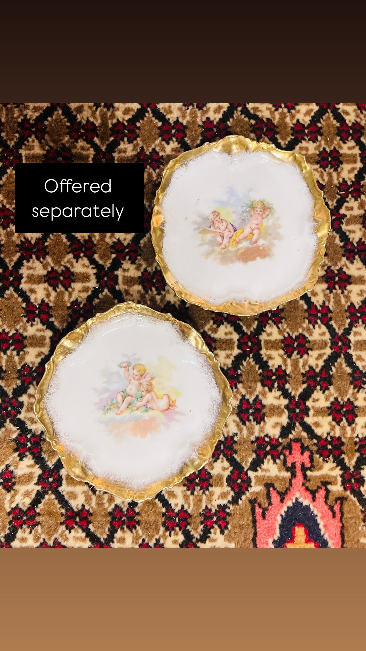 Antique Limoges Lanternier Neoclassical Cherub Plate Pair– 5.5” – Circa 1891