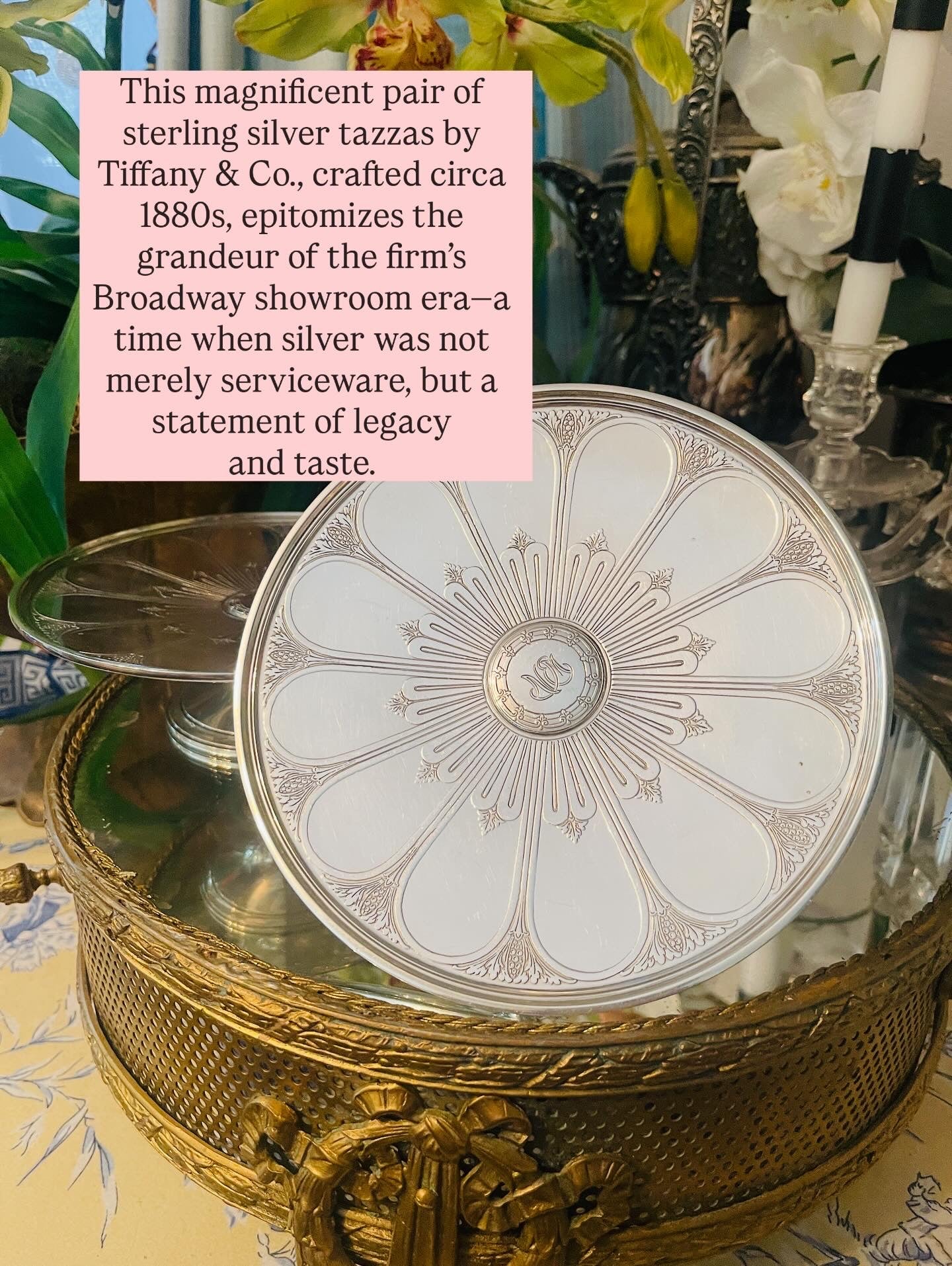 PAIR of Antique Tiffany & Co. Sterling Silver Tazzas, Estate Decor