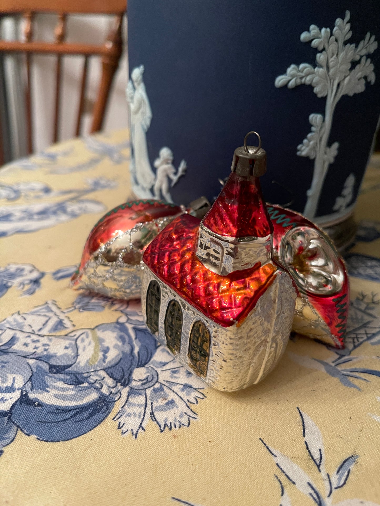 Vintage Blown Glass Ornament Set from Poland, Set of Three