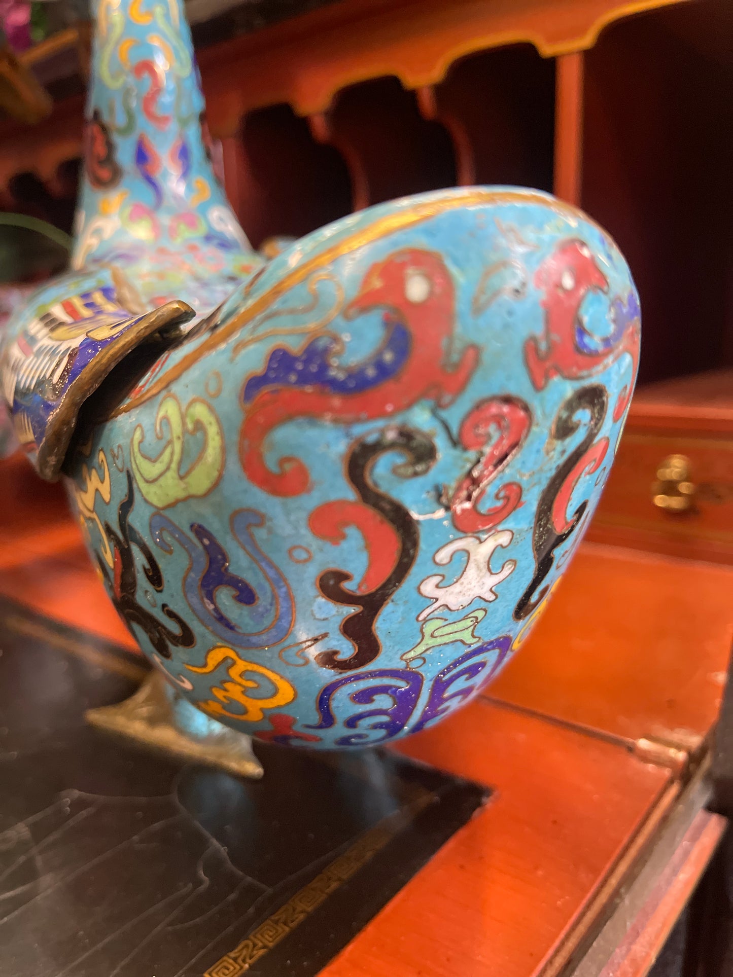 Pair of 1940s Chinese Cloisonne Ducks- FANTASTIC