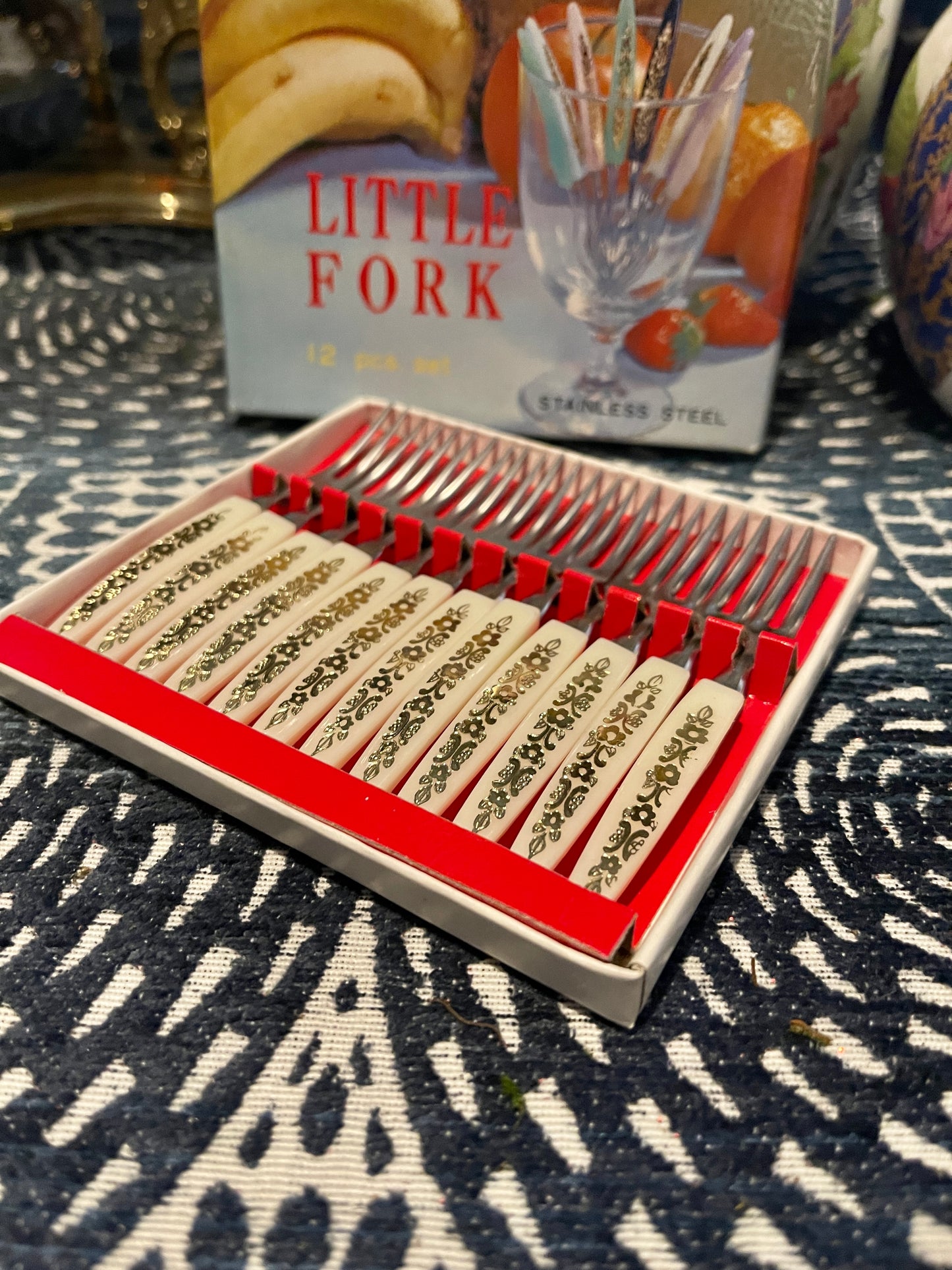 Vintage Cocktail Forks, Set of 12, Made in Japan, Original Box