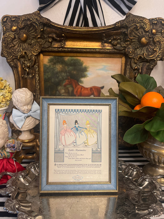 Little Marionettes, Bookplate Nursery Friends From France, Framed