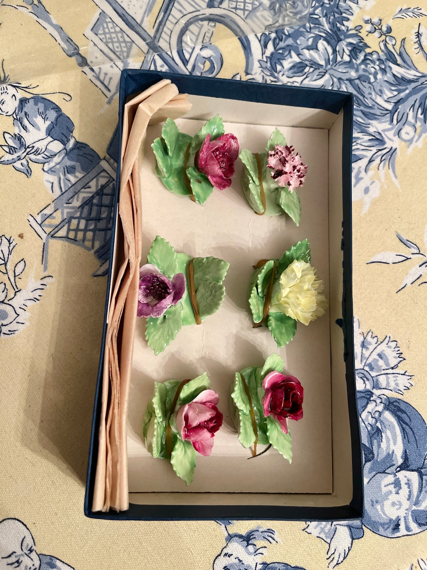 Royal Adderley Bone China Floral Place Card Holders, Vintage, Made in England