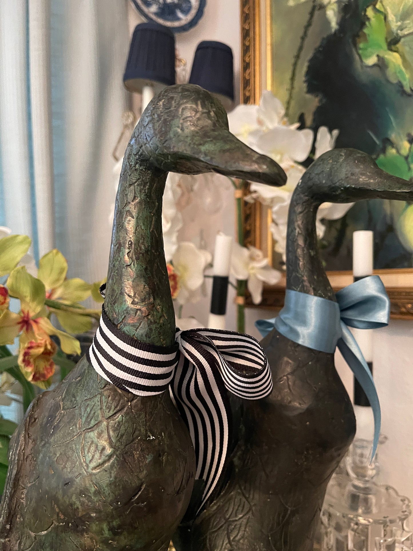 Vintage Cast Metal Goose, Two Available