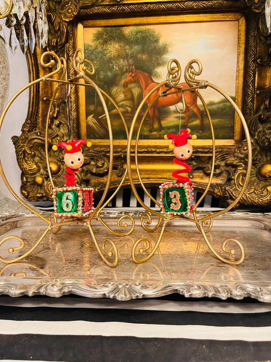 Jack In The Box Push Pin Christmas Ornaments, Set of 2