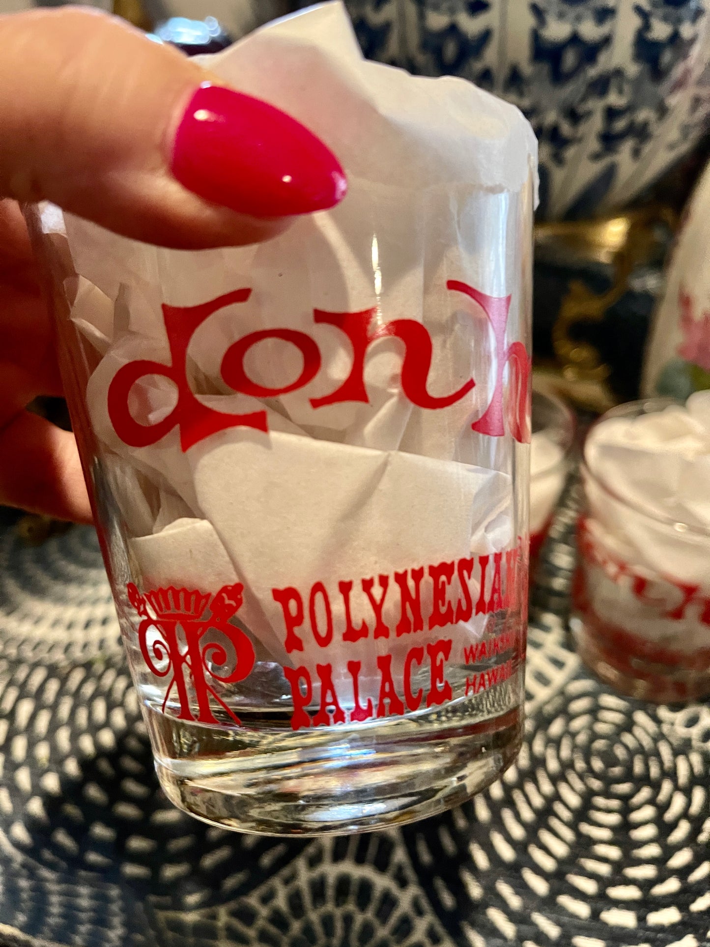 Vintage Don Ho Polynesian Palace Waikiki Hawaii Lowball Glasses, Set of 4