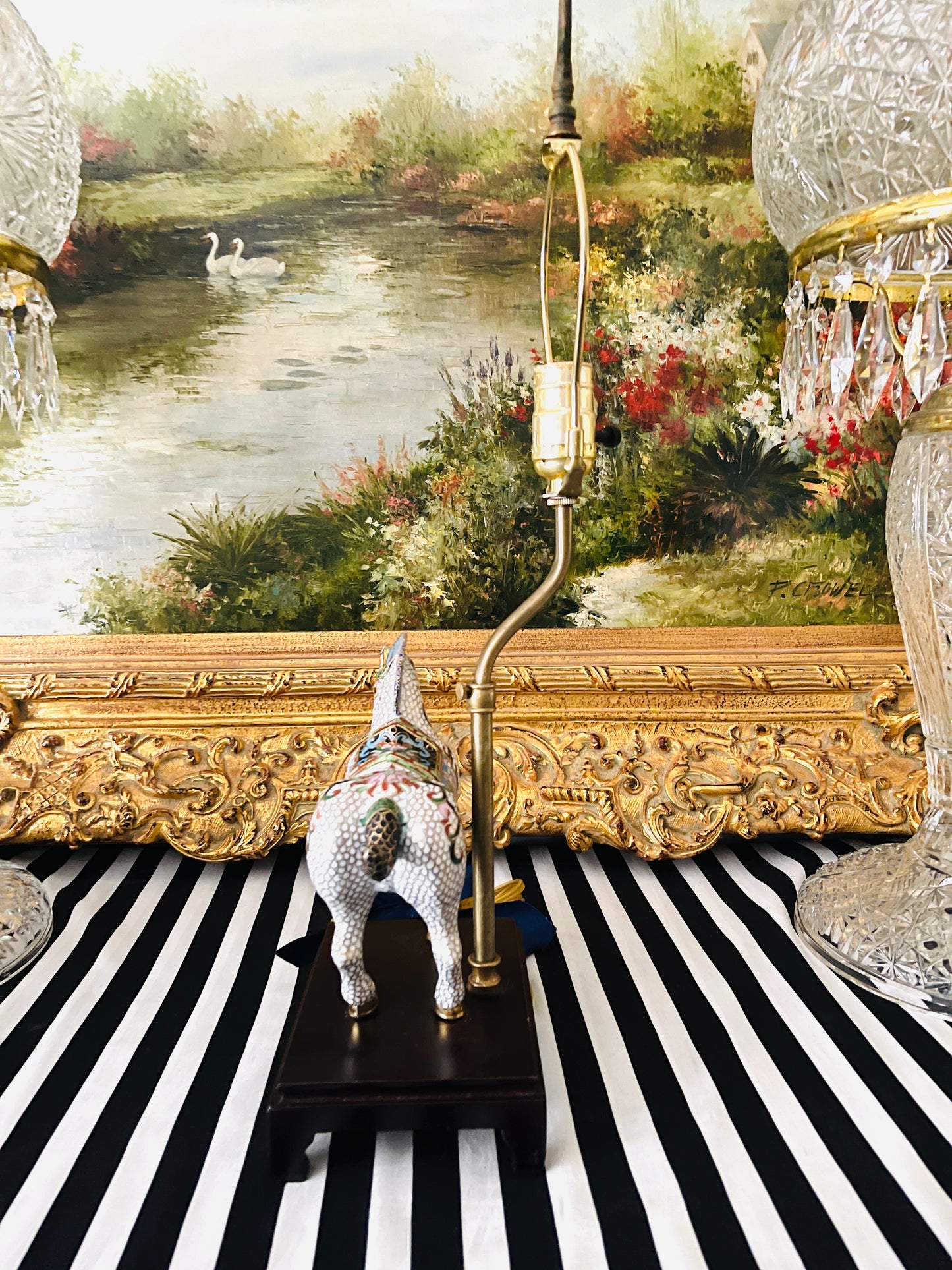 Cloisonné Horse Table Lamp