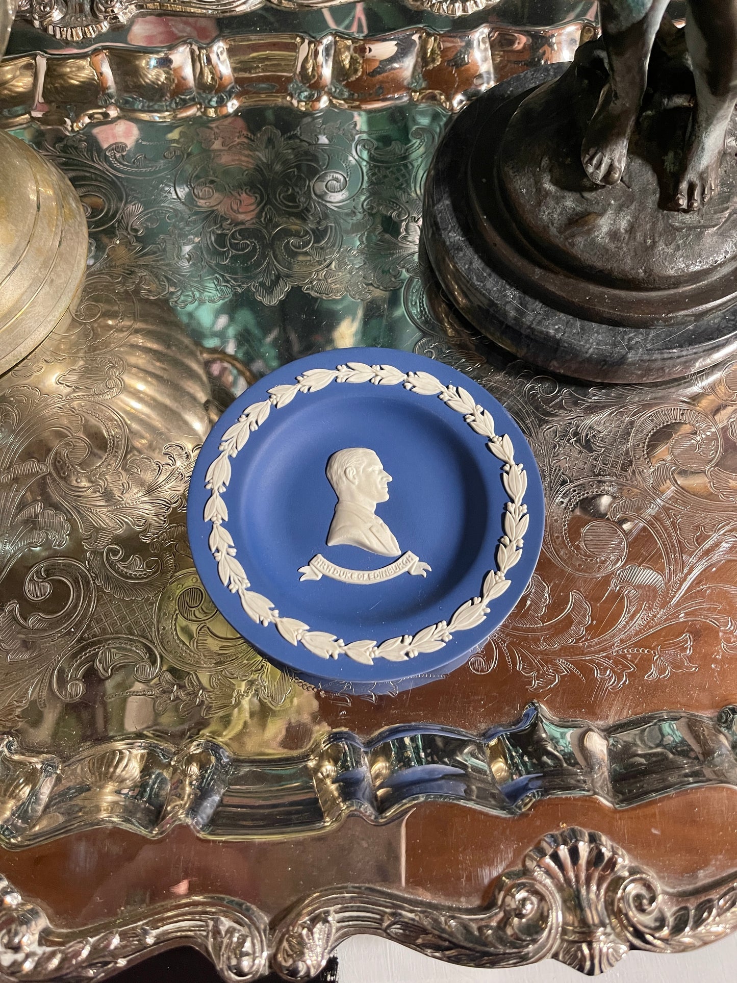 Wedgwood Duke of Edinburgh Cobalt Jasperware Small Plate