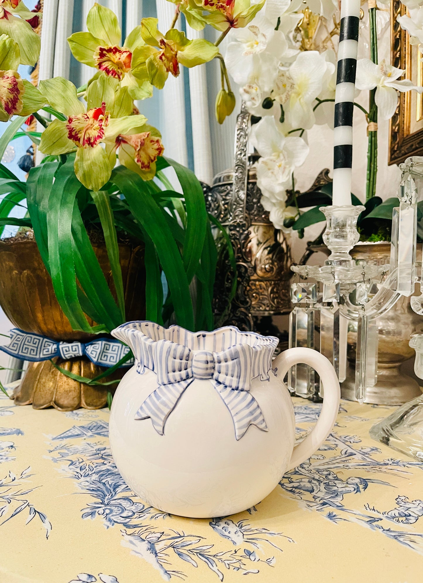 Haldon Group Blue Stripe Bow Pitcher
