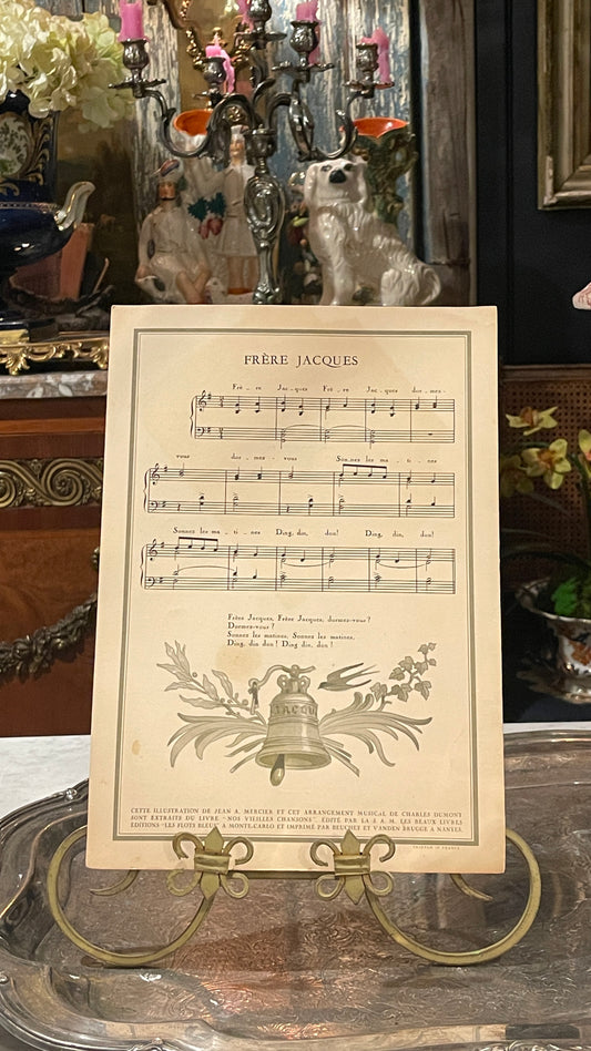 1956 French Line Illustrated Menu — Frère Jacques | Jean A. Mercier
