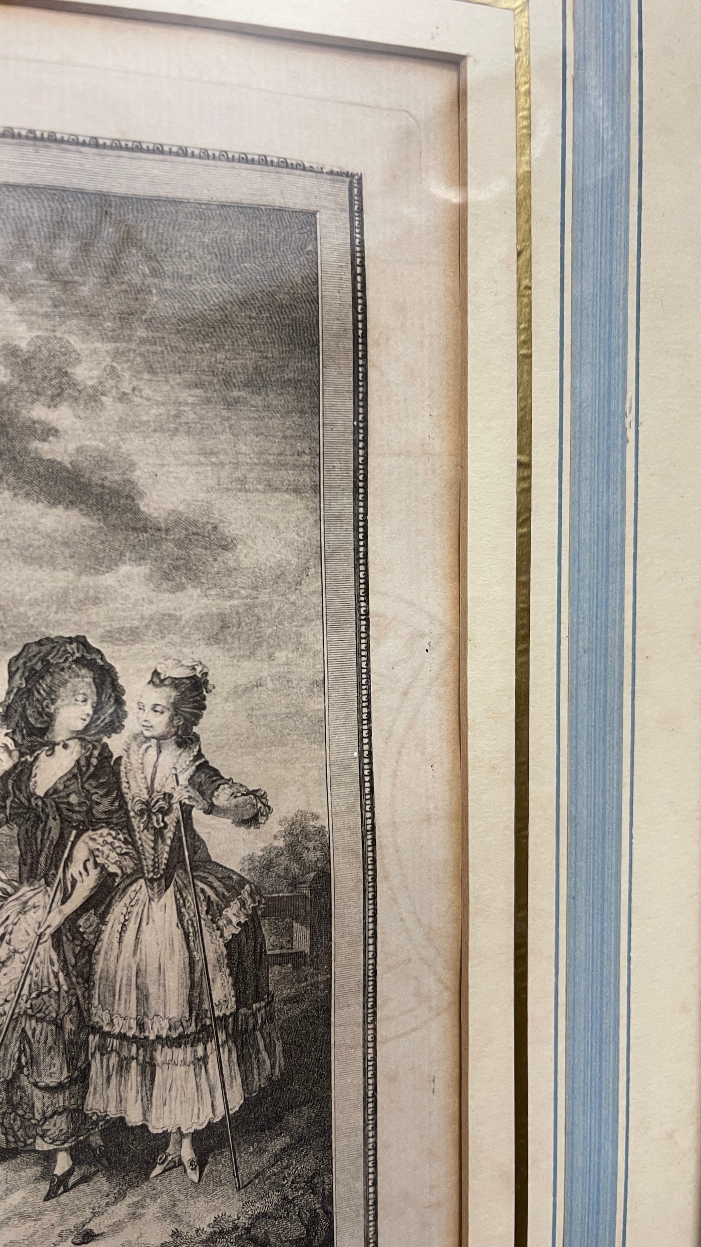 18th-Century French Costume Engraving, La Promenade du Matin After Freudenberger, 1774