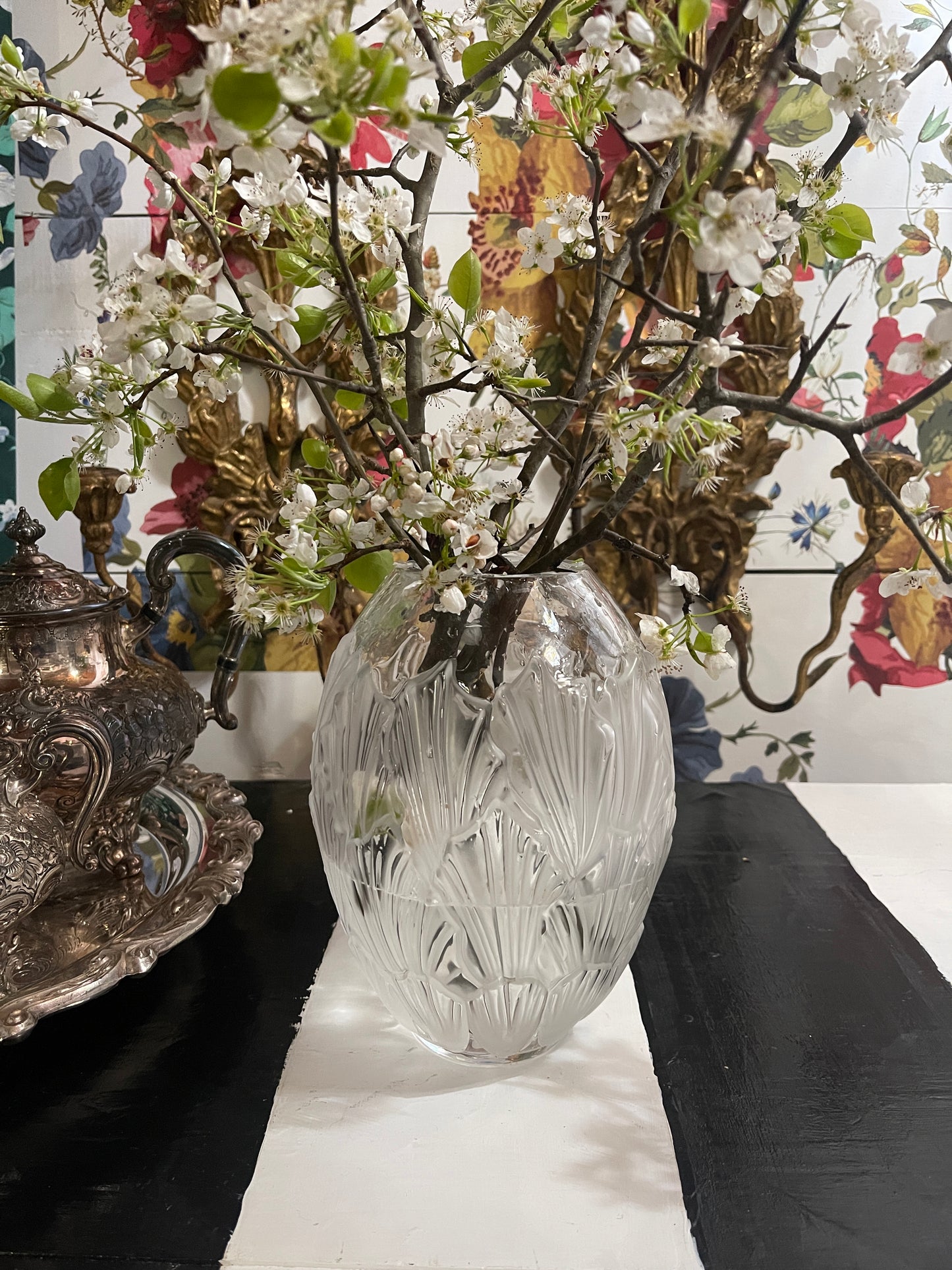 Lalique France Sandrift Shell Vase, Signed Lalique France, Vintage Estate Decor