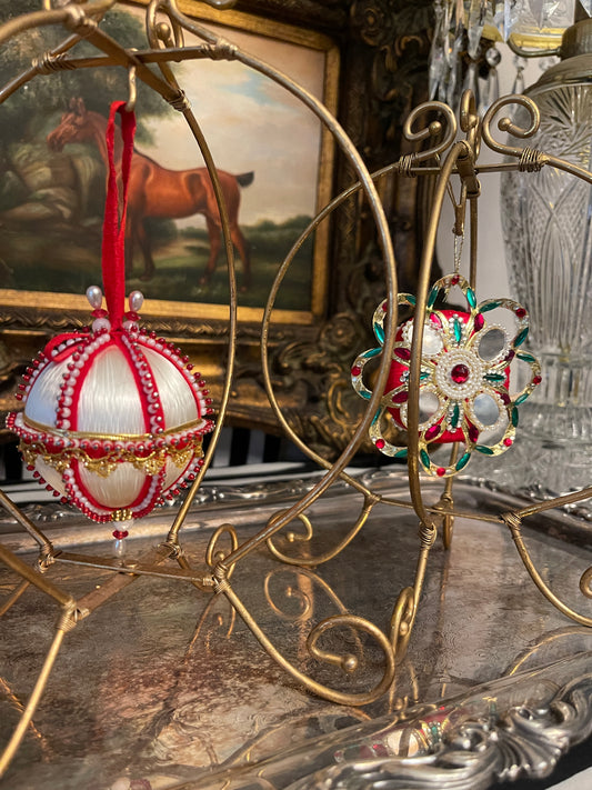 Kaleidoscope Festive Push Pin Christmas Ornaments, Set of 2