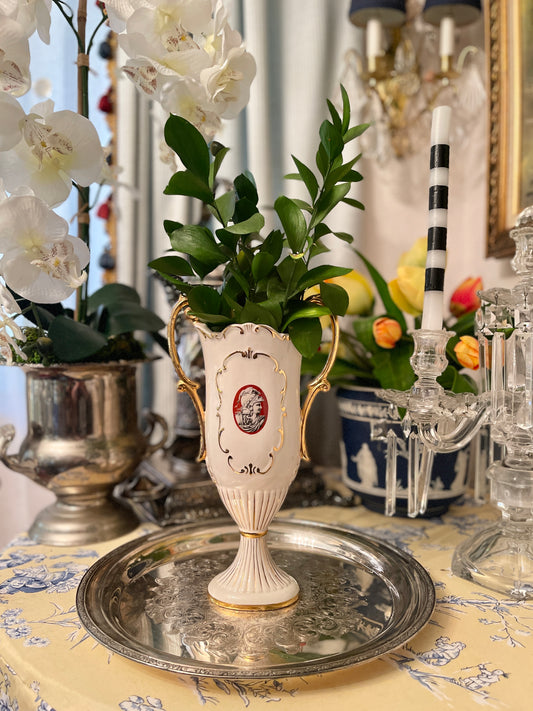 Vintage Neoclassical Double Handled Urn Vase