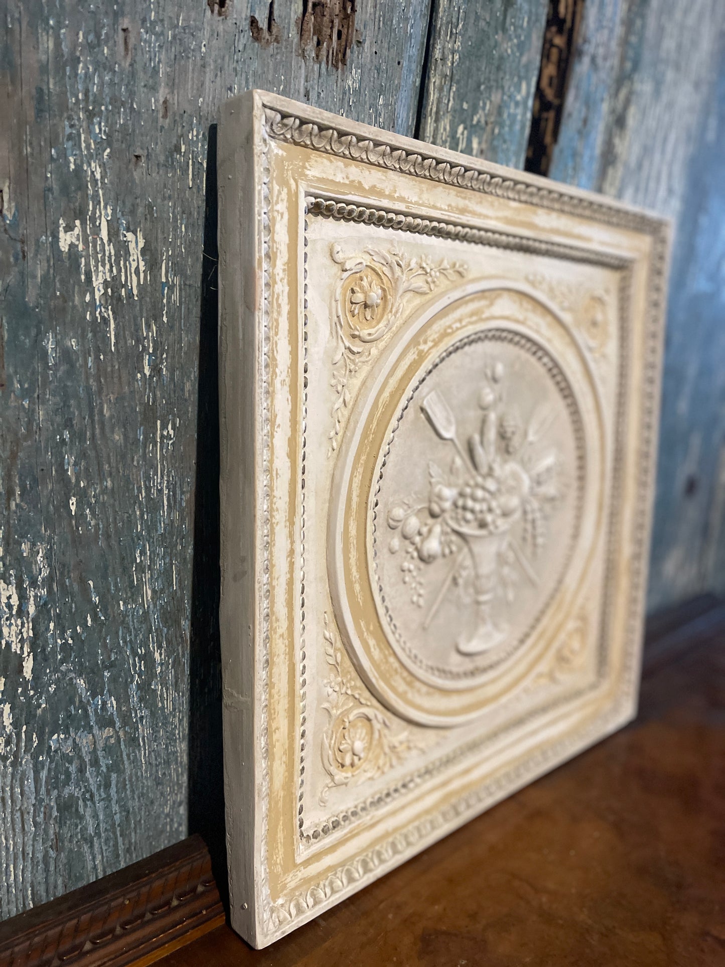 Vintage French Plaster Wall Plaque