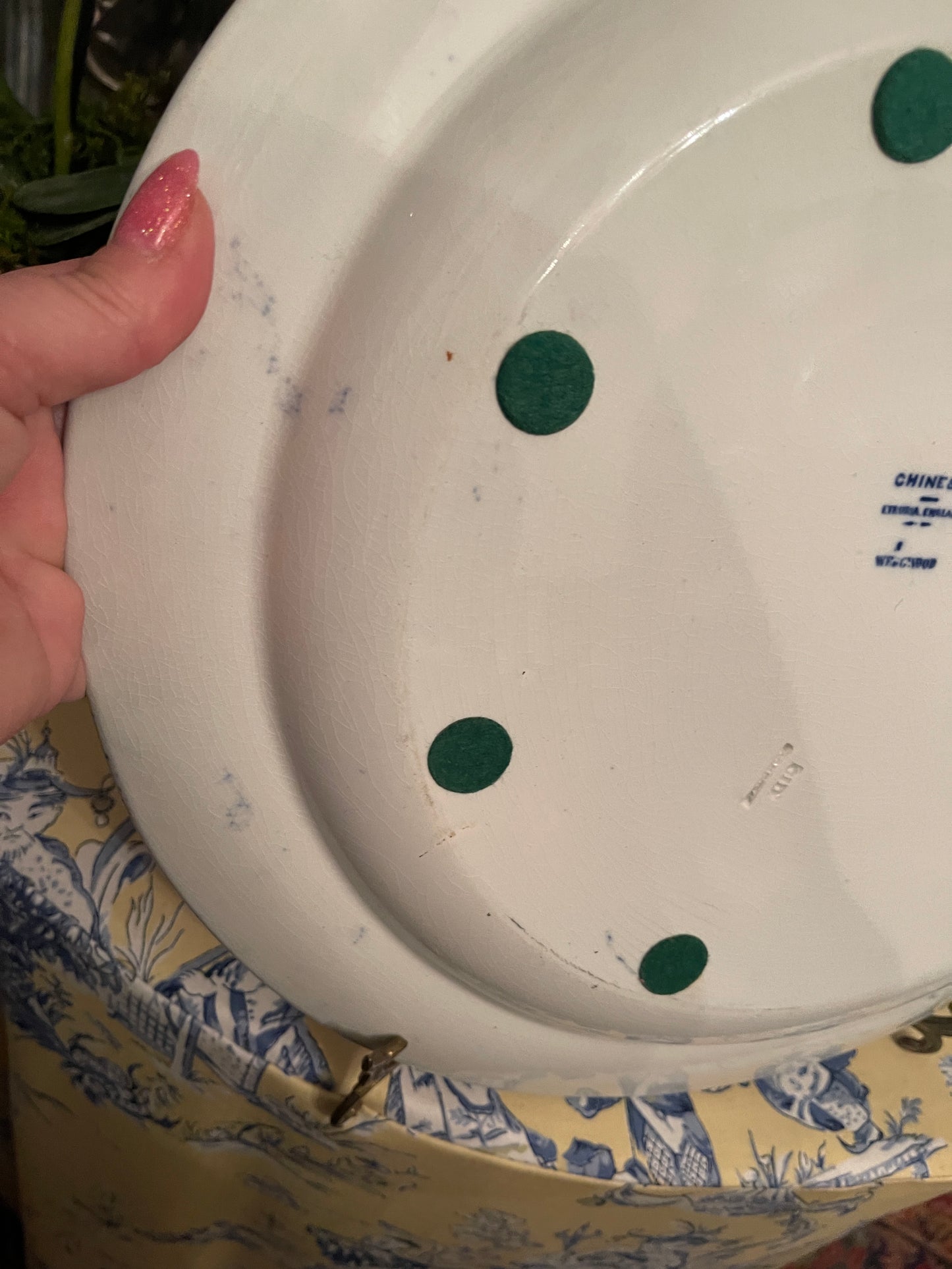 Large Antique Chinoiserie Wedgwood Platter, Blue and White