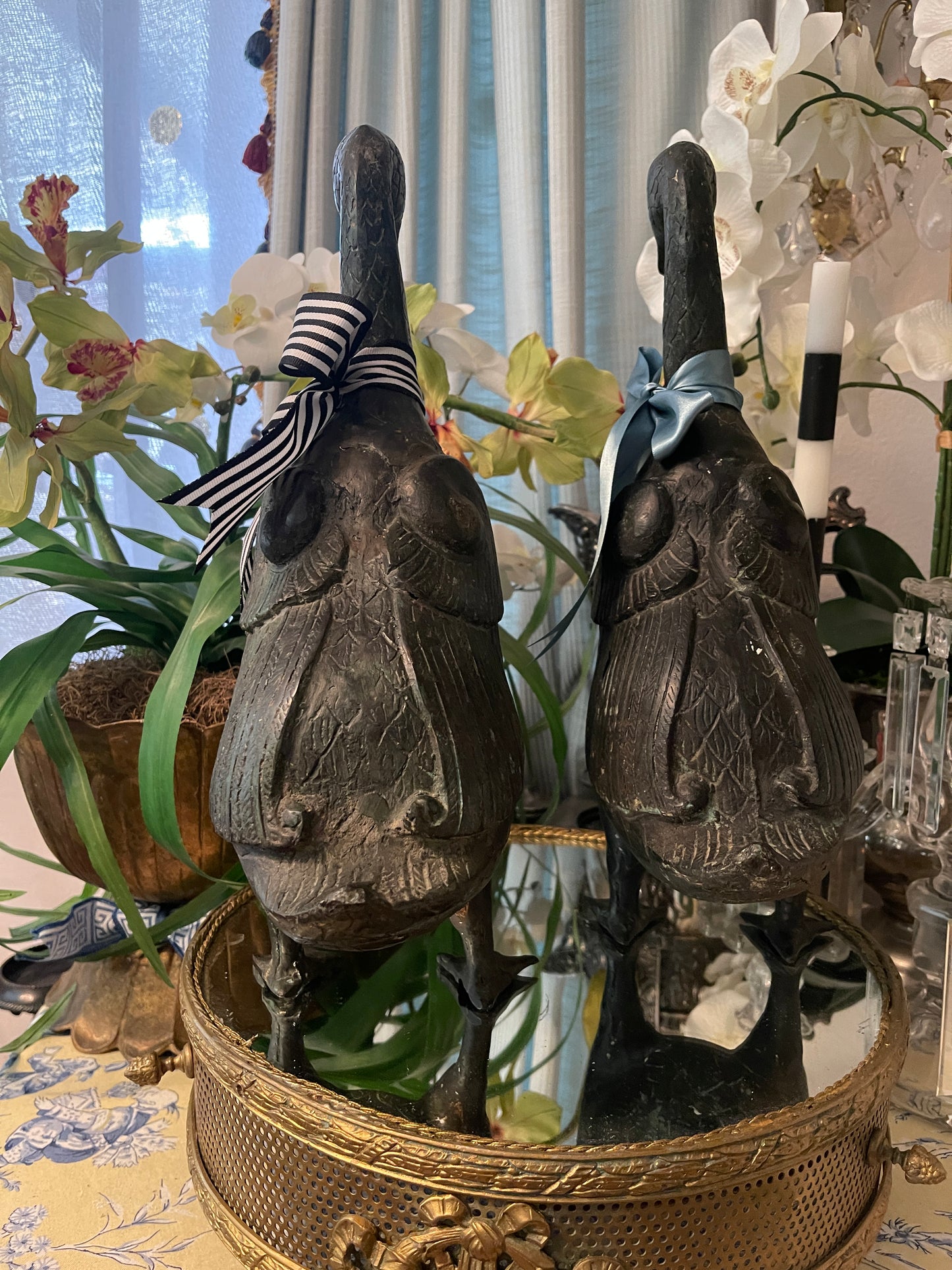 Vintage Cast Metal Goose, Two Available