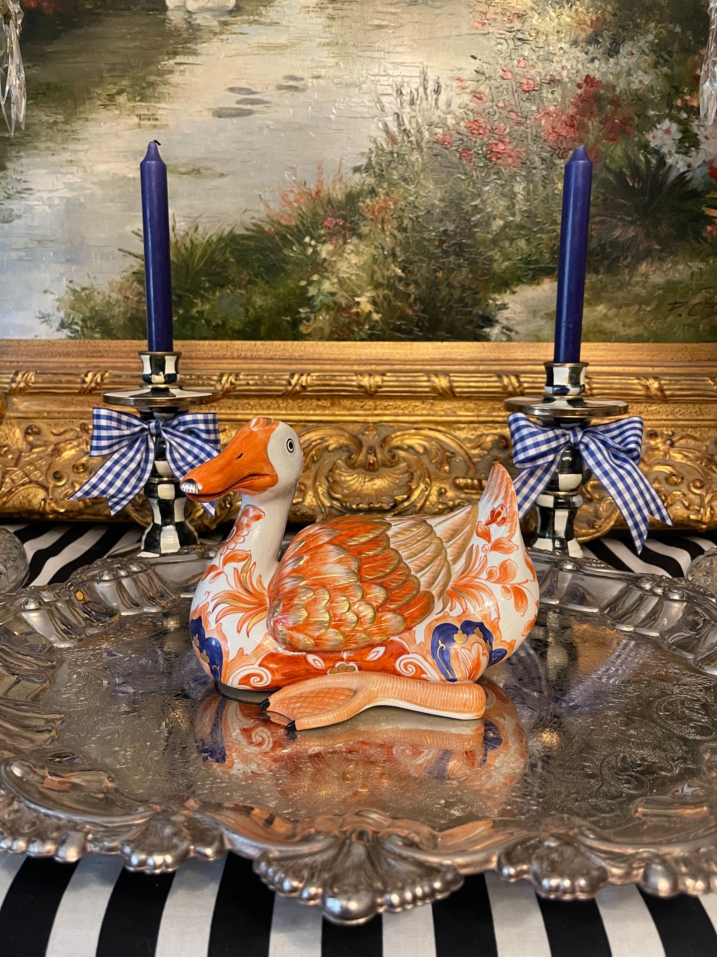 Vintage Chinoiserie Imari Style Duck, Made in Italy for Paul Hanson