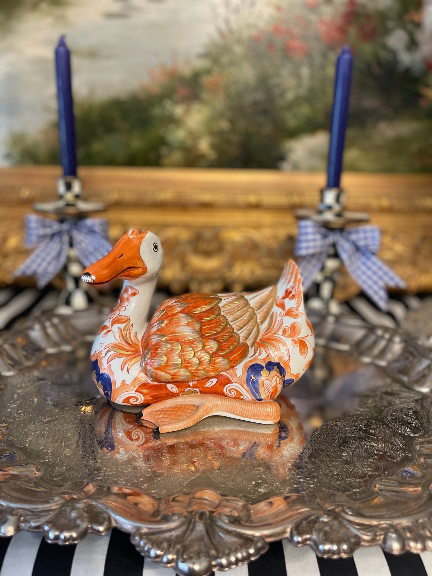 Vintage Chinoiserie Imari Style Duck, Made in Italy for Paul Hanson