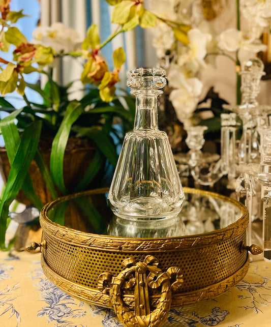 Mid-20th Century Baccarat Optic Cut Crystal Decanter with Stopper, France (Marked)