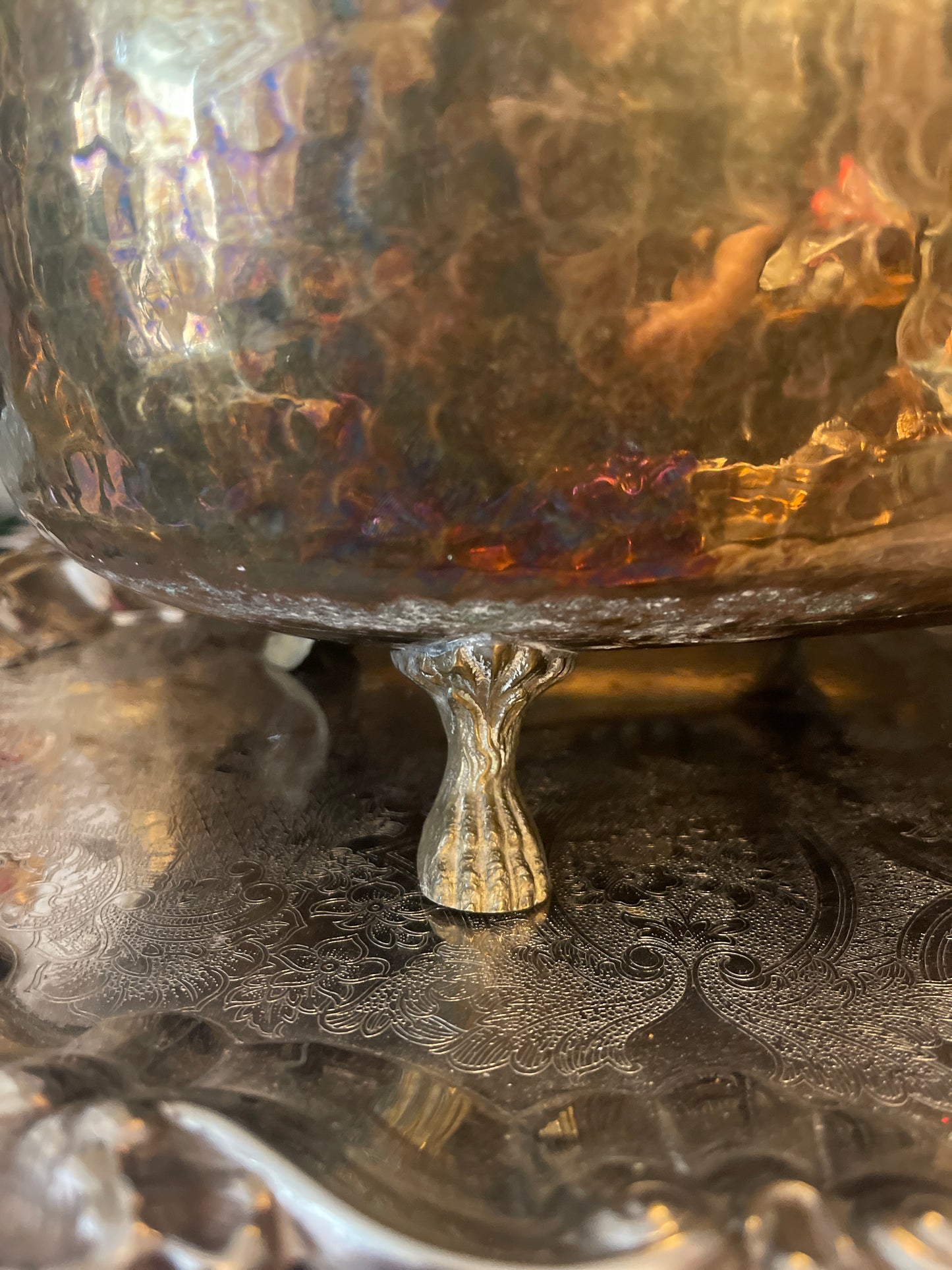 Brass Empire Vessel with Lions Heads and Paw Feet