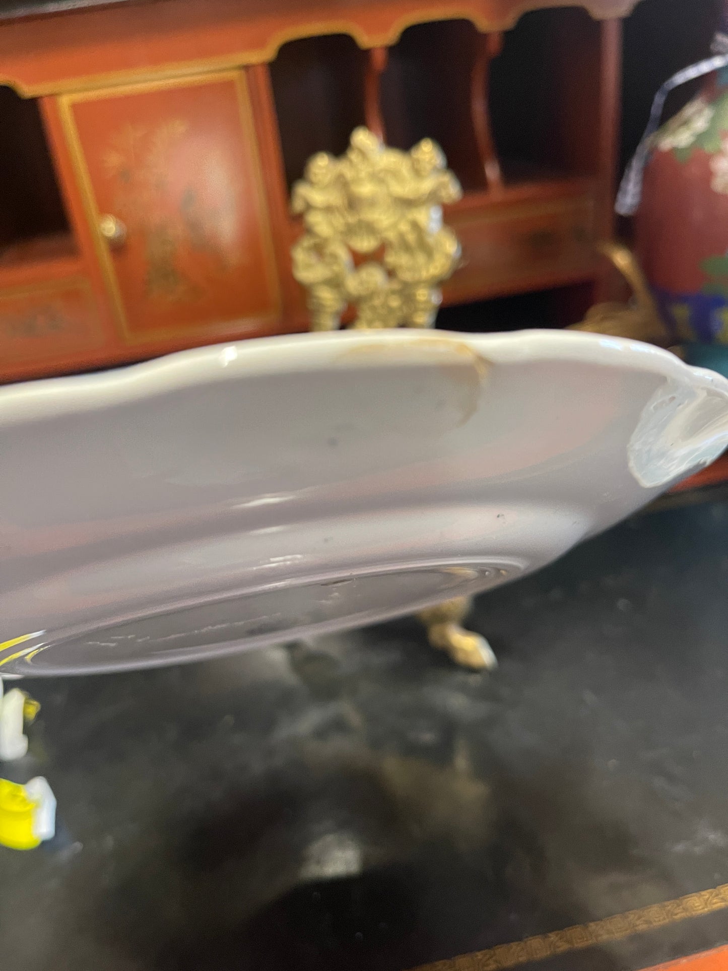 Sarreguemines Napoleon Voila 3 Mois Plate - 19th Century Antique French Digoin & Sarreguemines Teal & Black Napoleon Dessert Plate