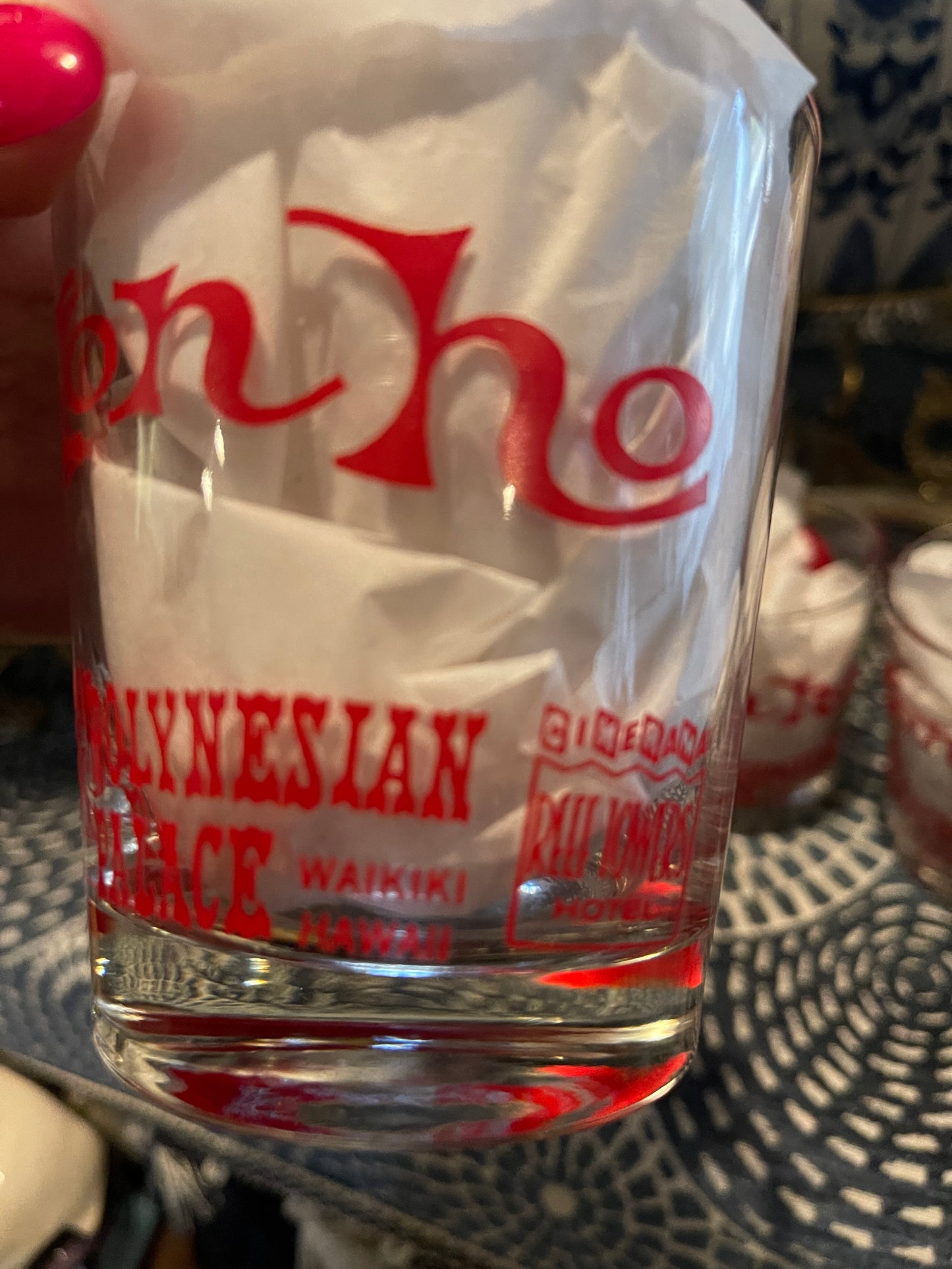 Vintage Don Ho Polynesian Palace Waikiki Hawaii Lowball Glasses, Set of 4
