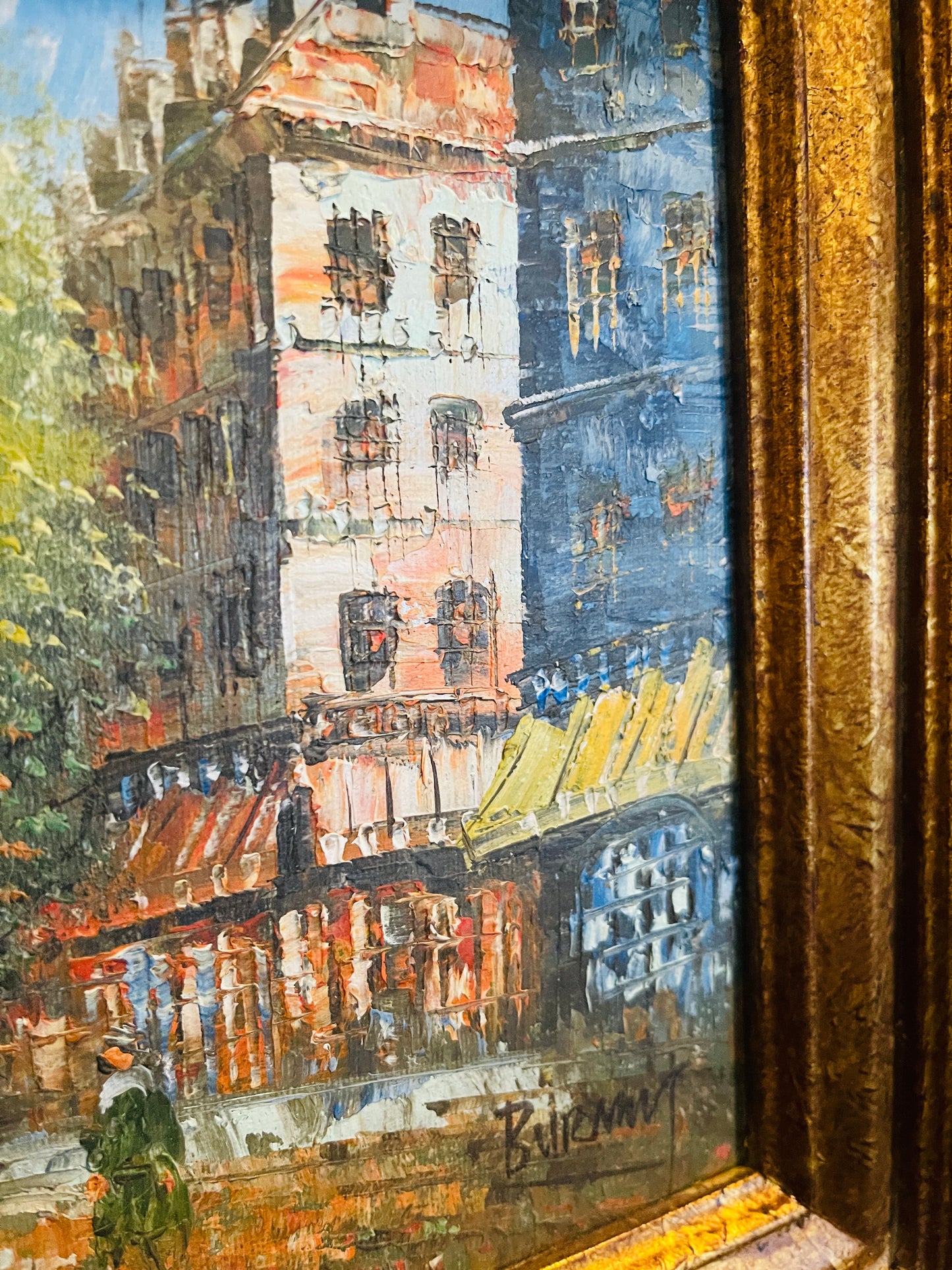 Vintage Paris Painting, Caroline Burnett Eiffel Tower Original Oil Painting, Artist Signed