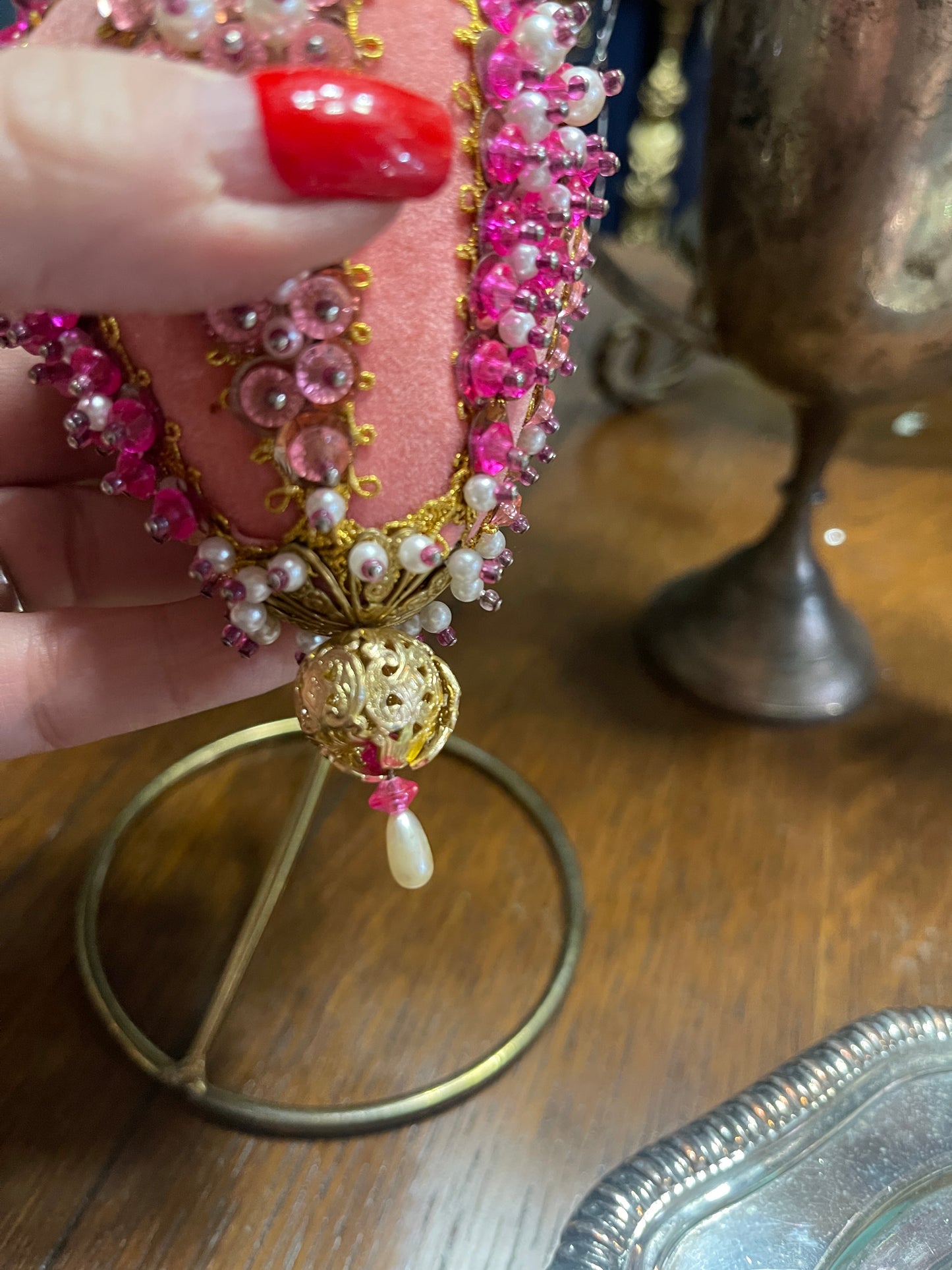 Vintage Pink Push Pin Christmas Ornament