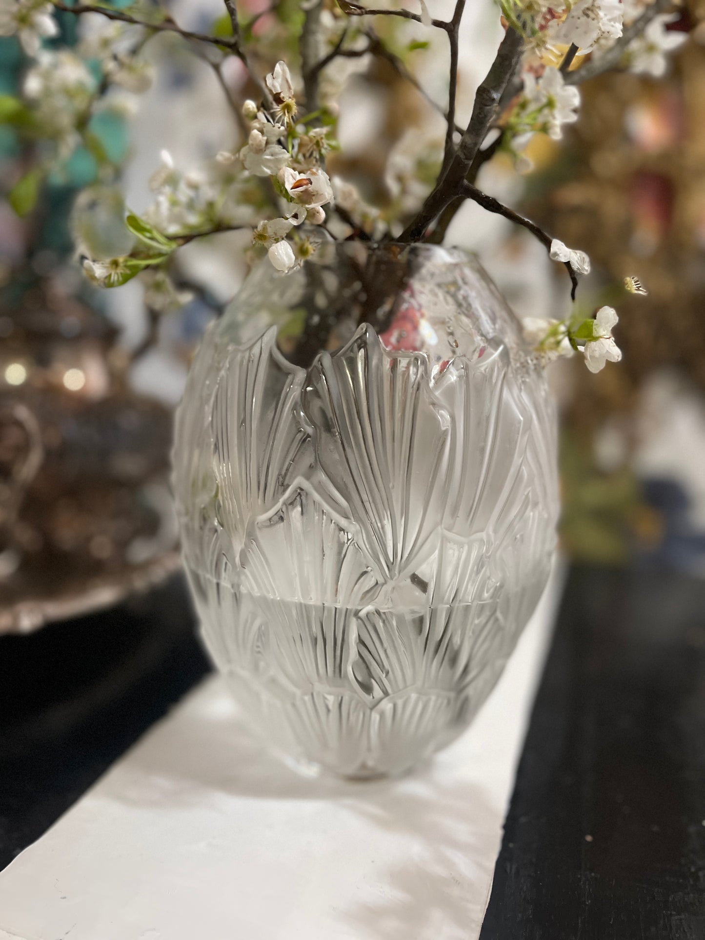 Lalique France Sandrift Shell Vase, Signed Lalique France, Vintage Estate Decor