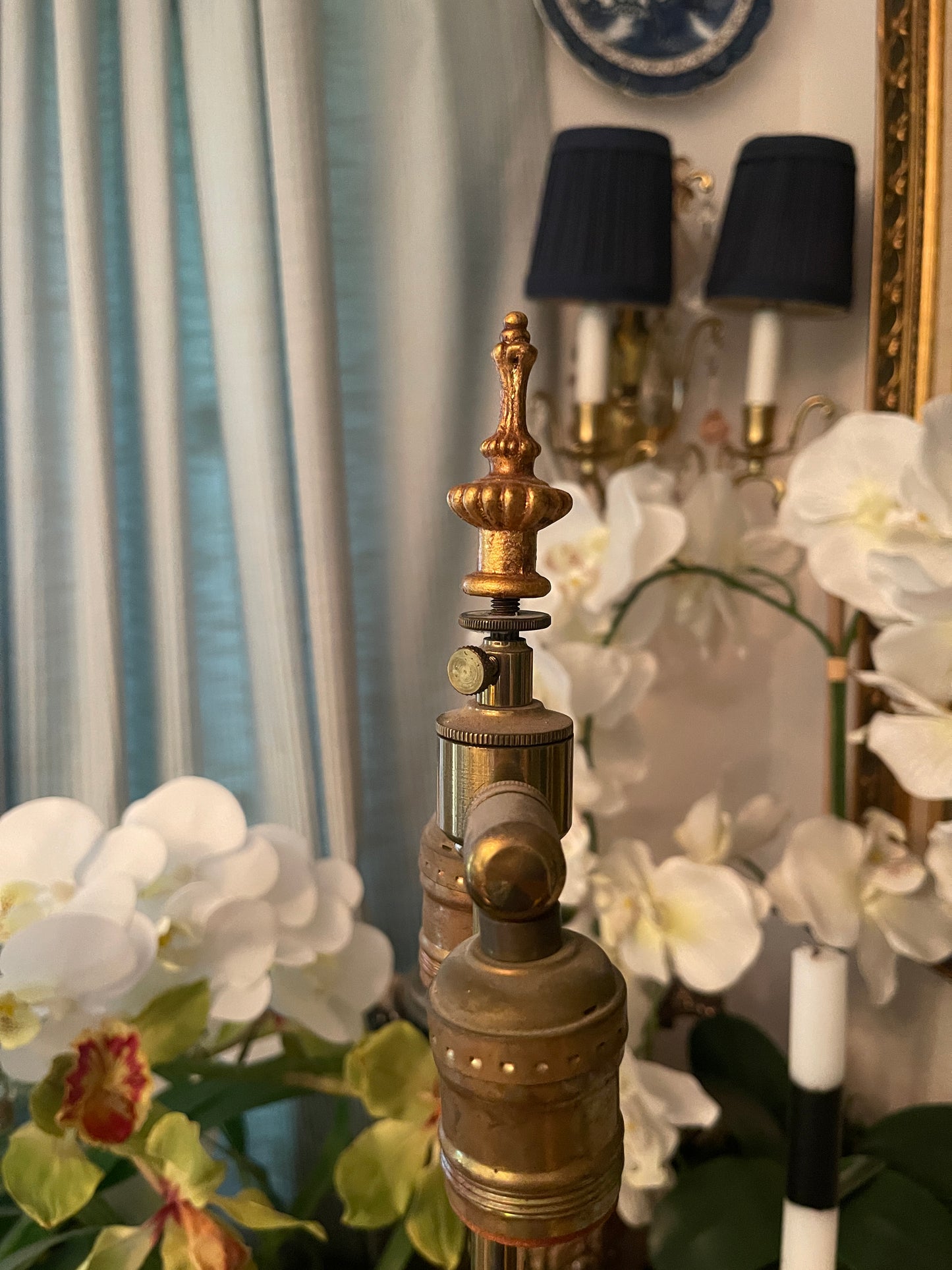 XL Antique Pink Lustre Telescopic Lamp with Crystal Prisms – Monte Vista Estate