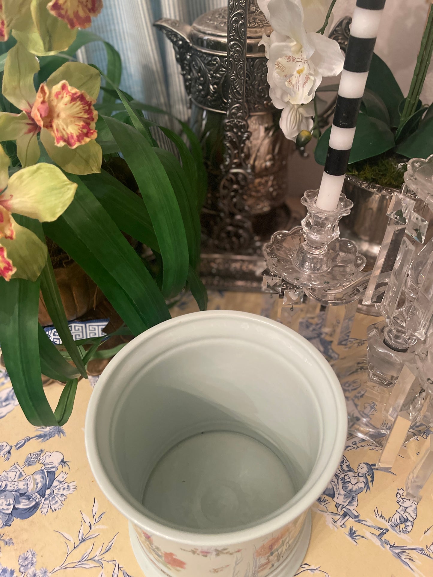 Large Raynaud Limoges Cachepot, Vibrant Florals, Made in France