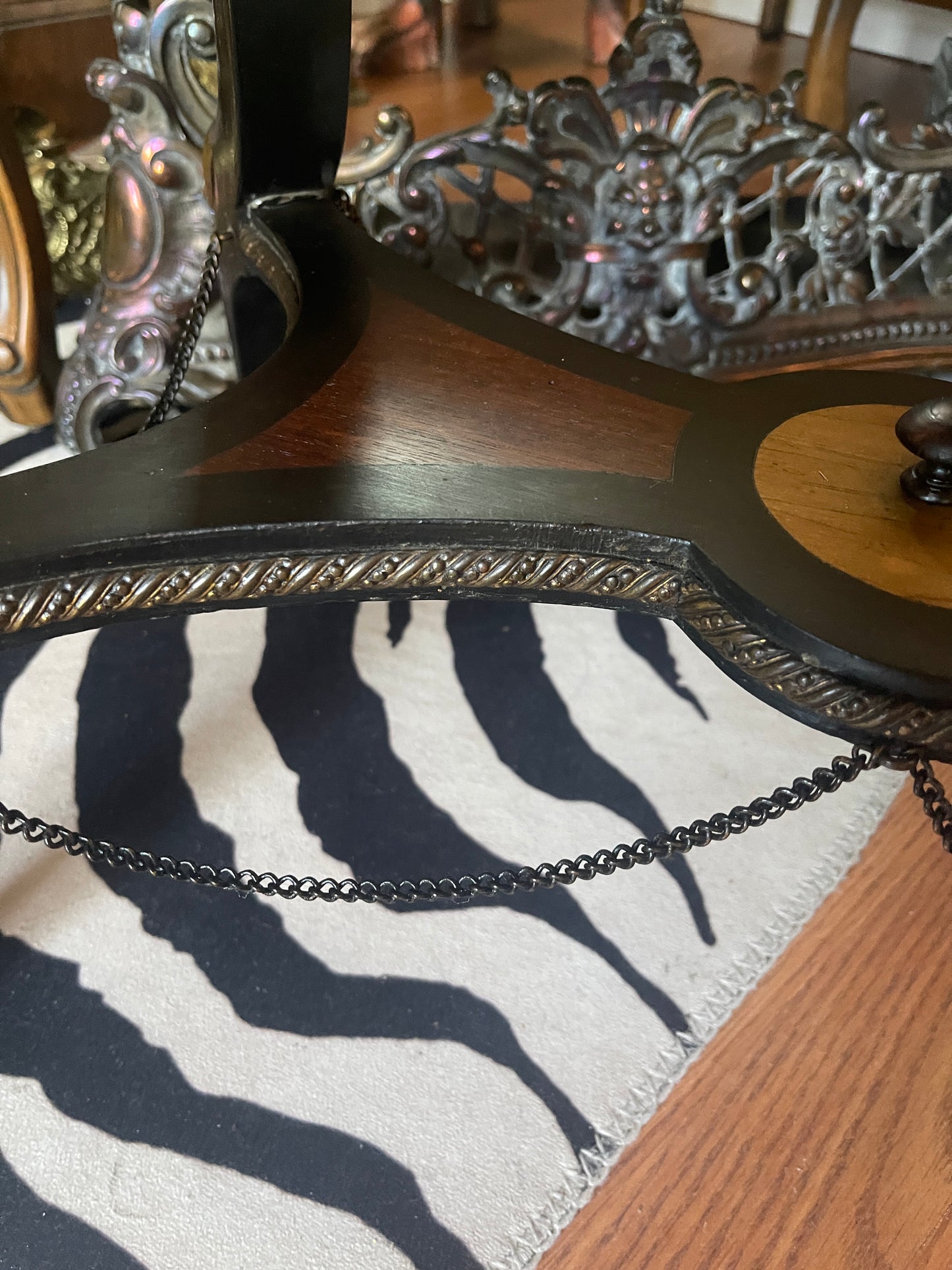 Antique Neoclassical Jardiniere Planter Table with Ormolu Detail and Painted Porcelain, Napoleon III, French Antique, Bronze, Estate Decor