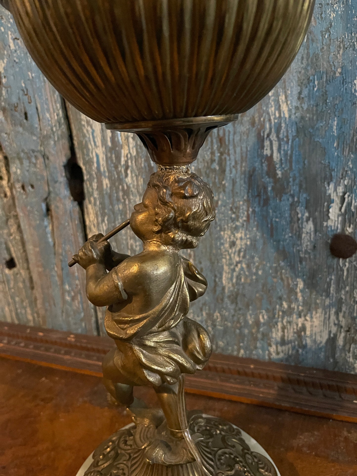 Antique Victorian Cherub Parlor Lamp,Electrified,