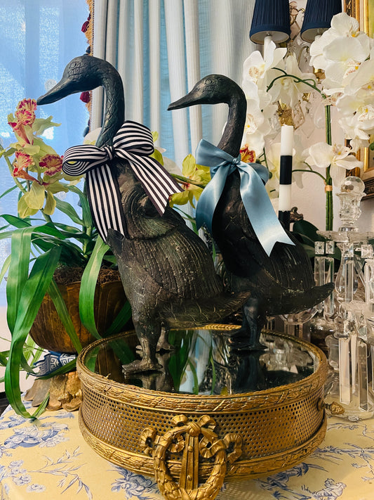 Vintage Cast Metal Goose, Two Available