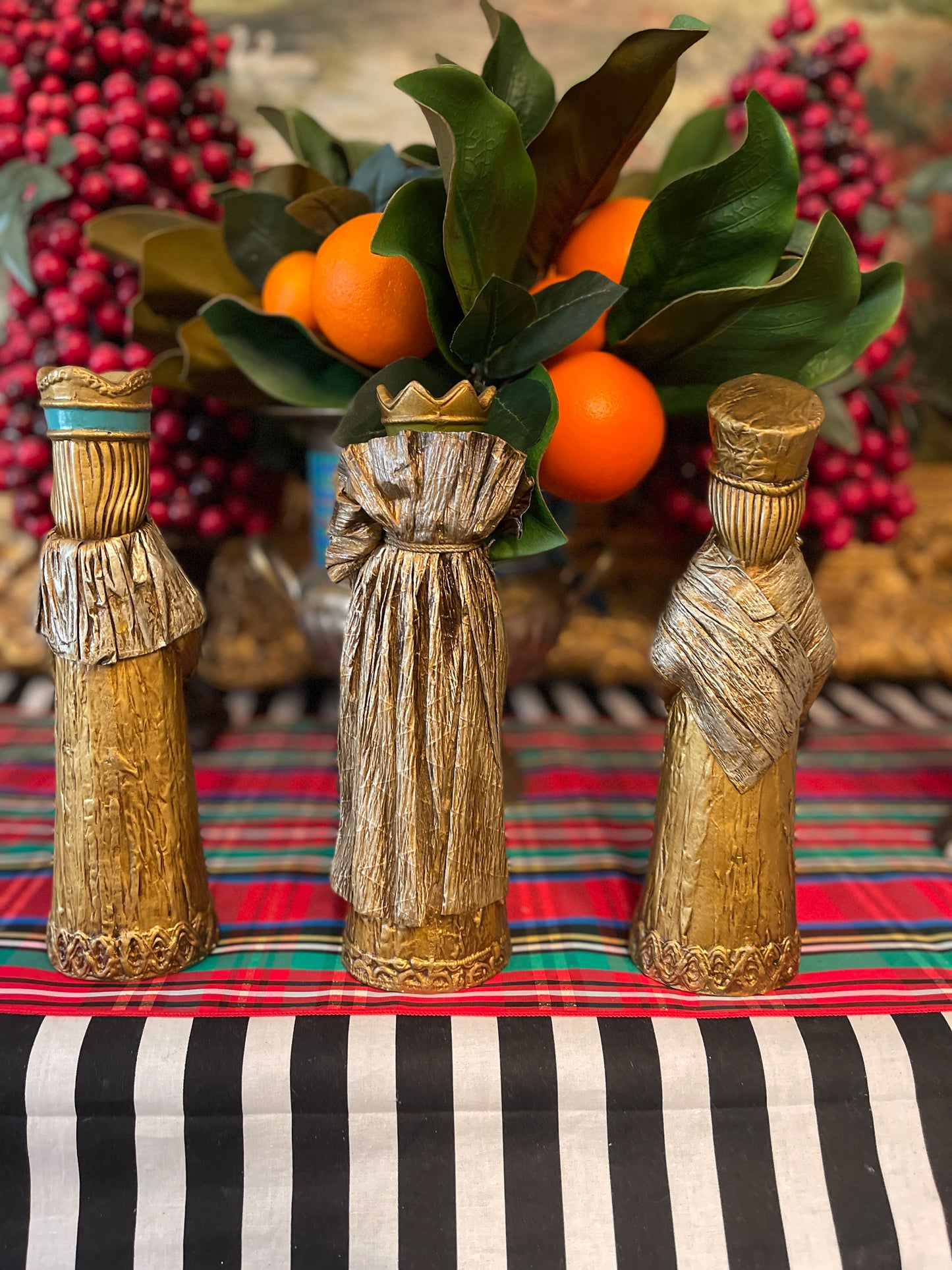 Vintage Paper Mache Three Kings/ Wise Men, Made in Japan